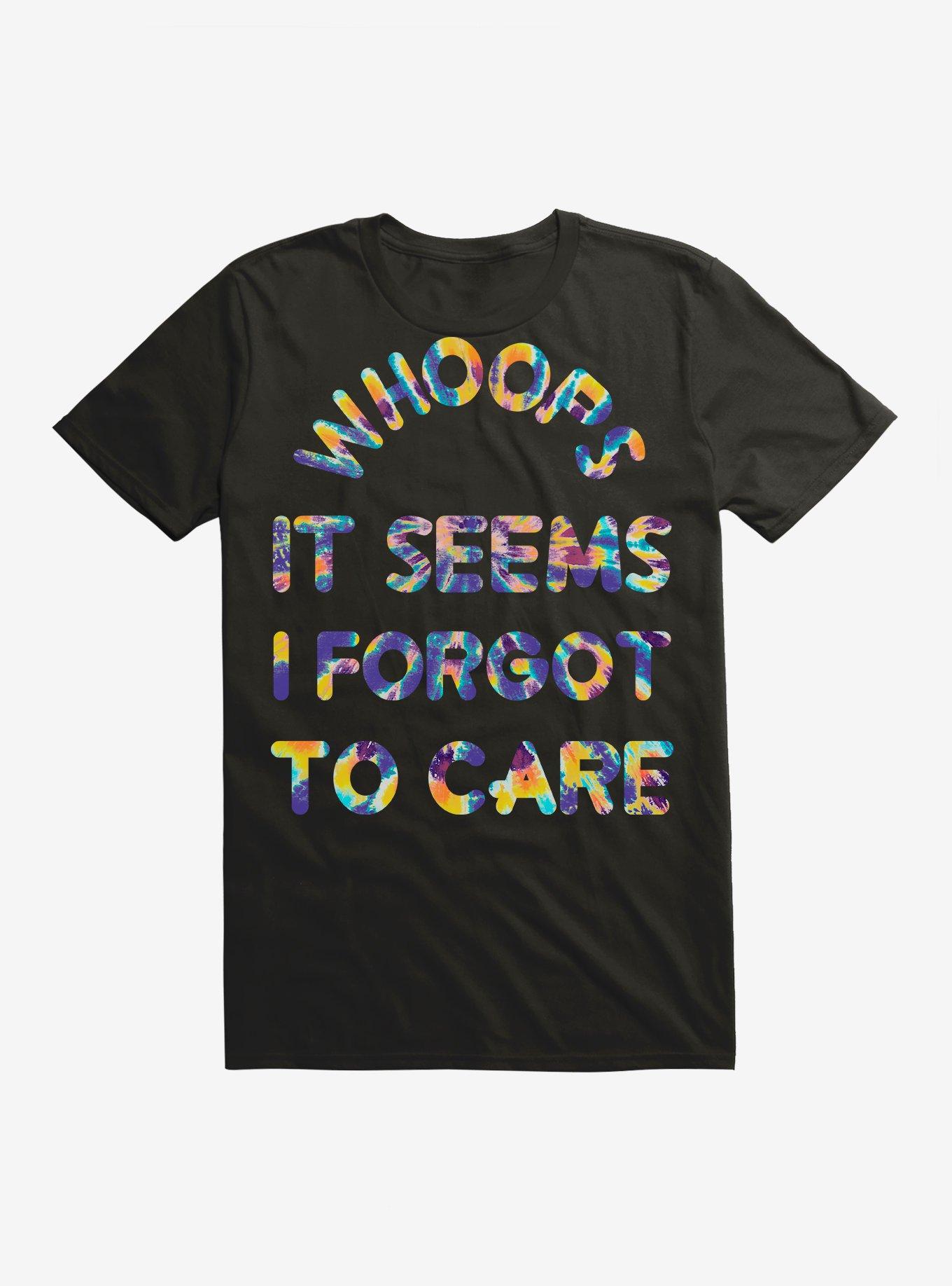 Seems I Forgot To Care Tie-Dye T-Shirt, BLACK, hi-res