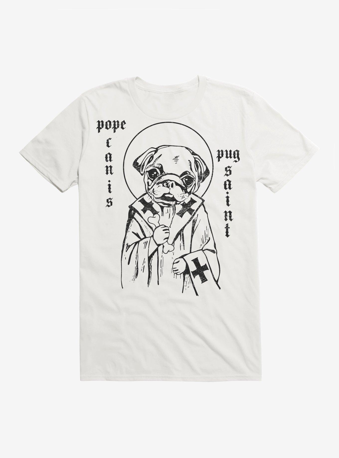 Pug Pope T-Shirt, WHITE, hi-res