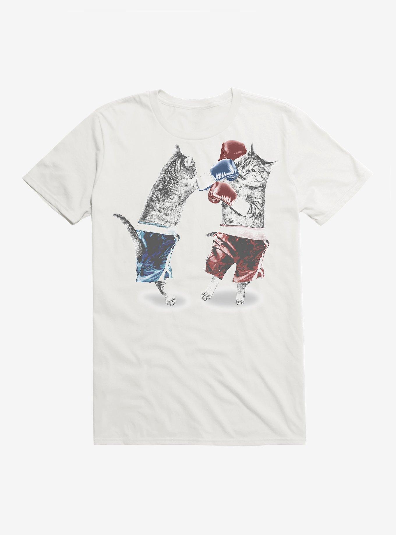 Boxing Cats T-Shirt, WHITE, hi-res