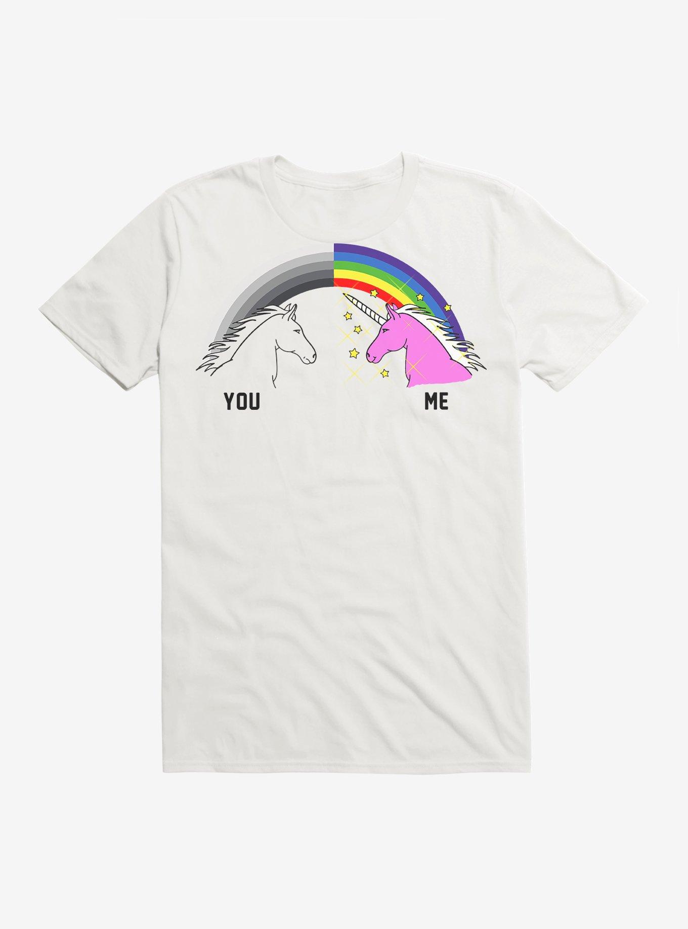 You Me Unicorn Rainbow T-Shirt, WHITE, hi-res