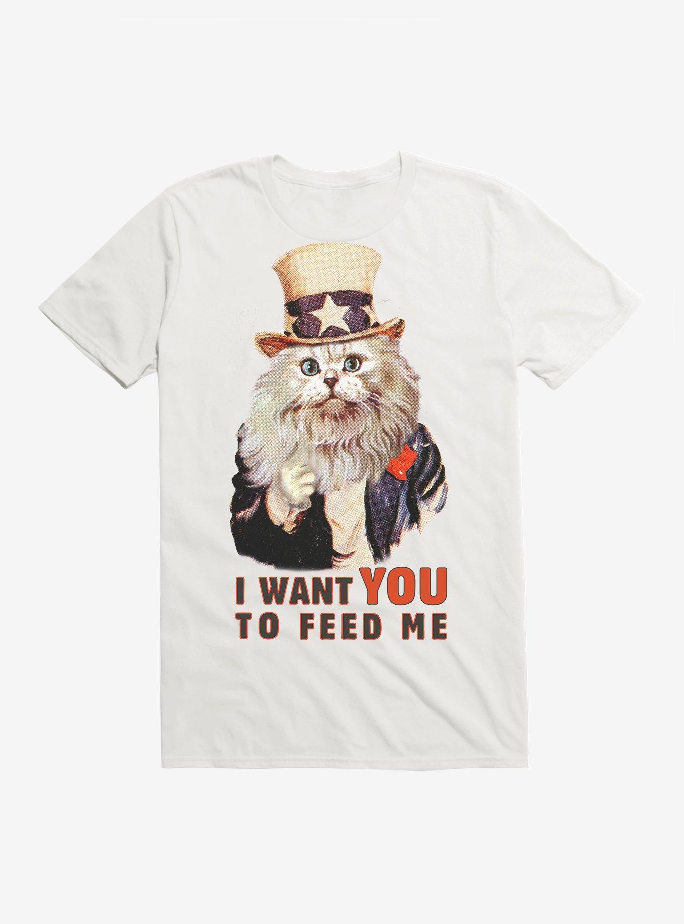 I Want You To Feed Me Cat T-Shirt, WHITE, hi-res