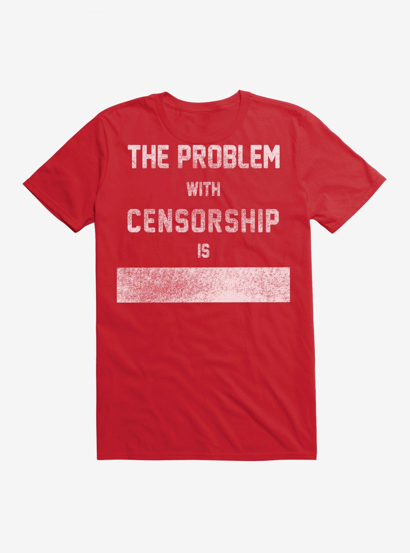 The Problem With Censorship T-Shirt, RED, hi-res