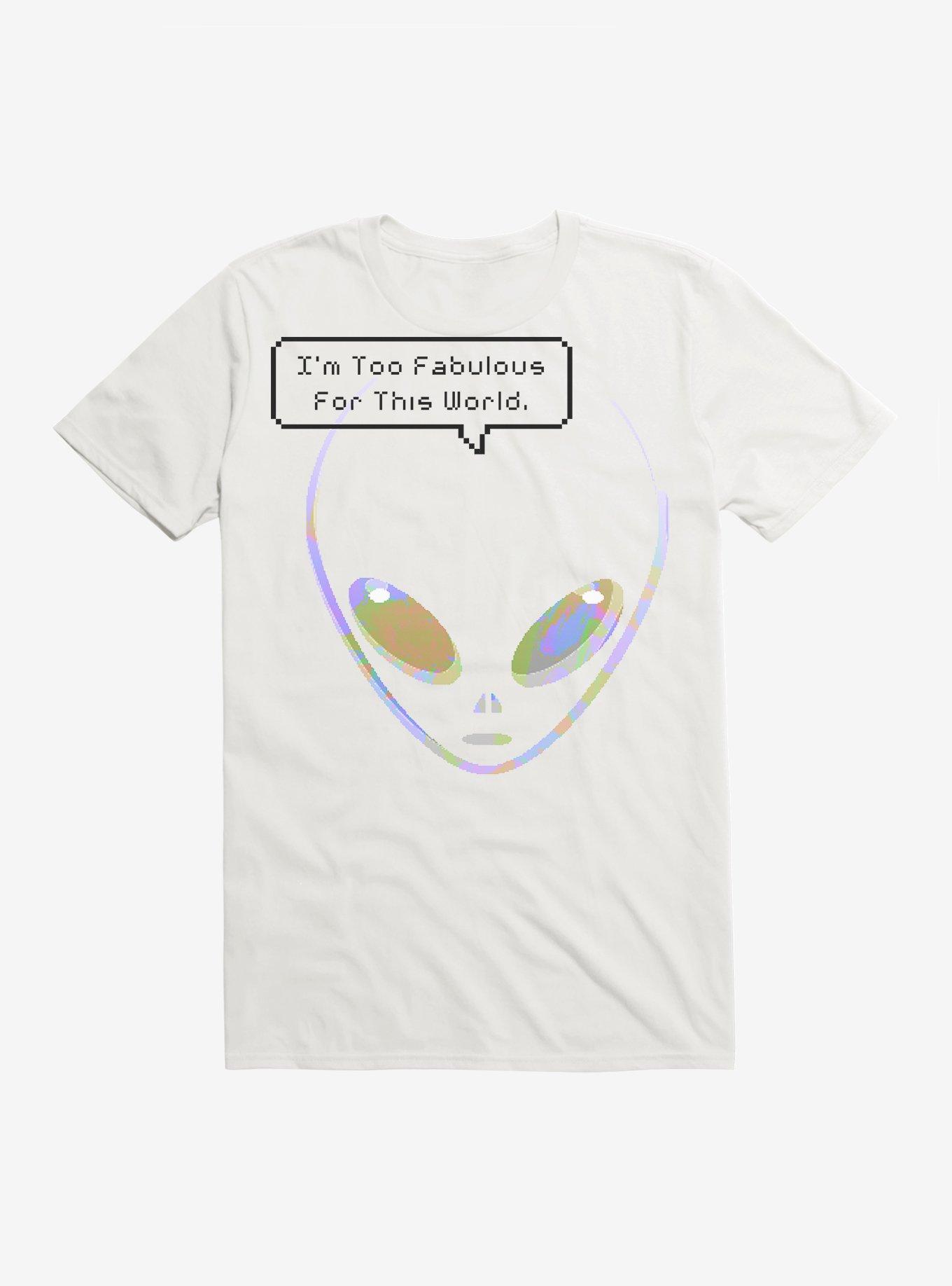 Too Fab For This World Alien T-Shirt, WHITE, hi-res