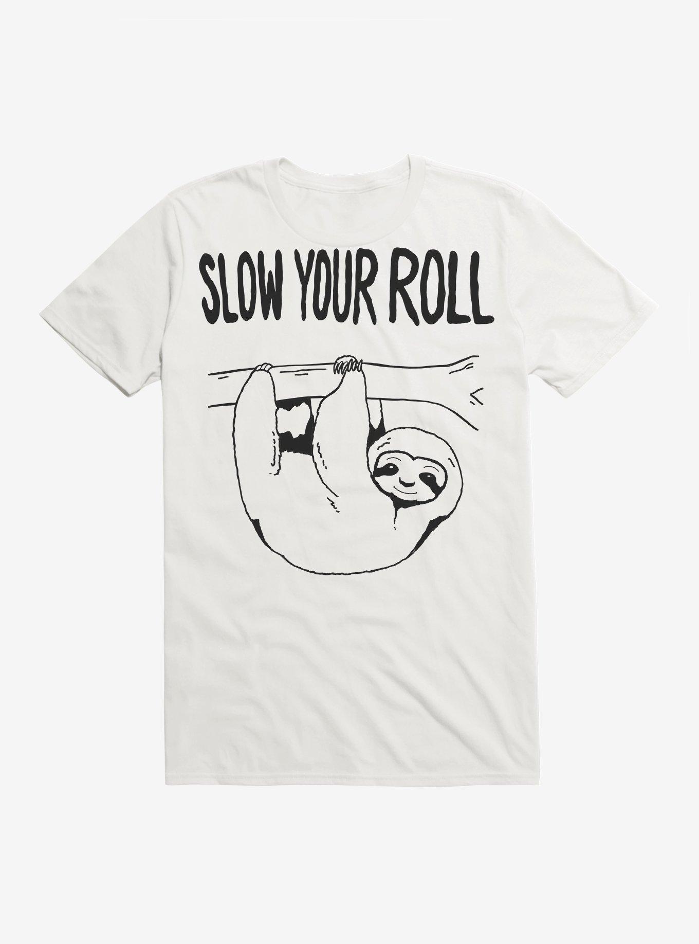 Slow Your Roll Sloth T-Shirt, WHITE, hi-res
