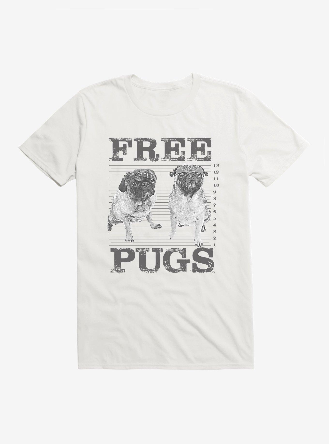 Free Pugs T-Shirt, WHITE, hi-res