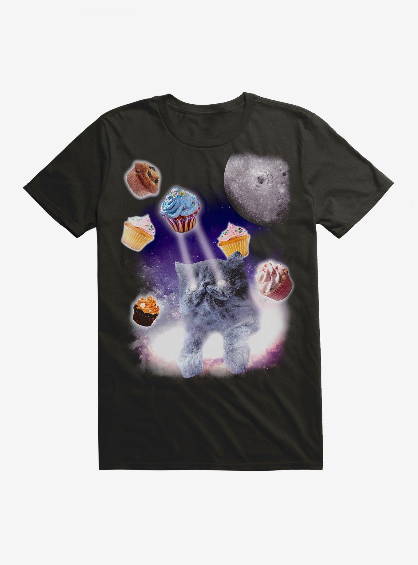 Galaxy Cupcakes Cat T-Shirt, , hi-res