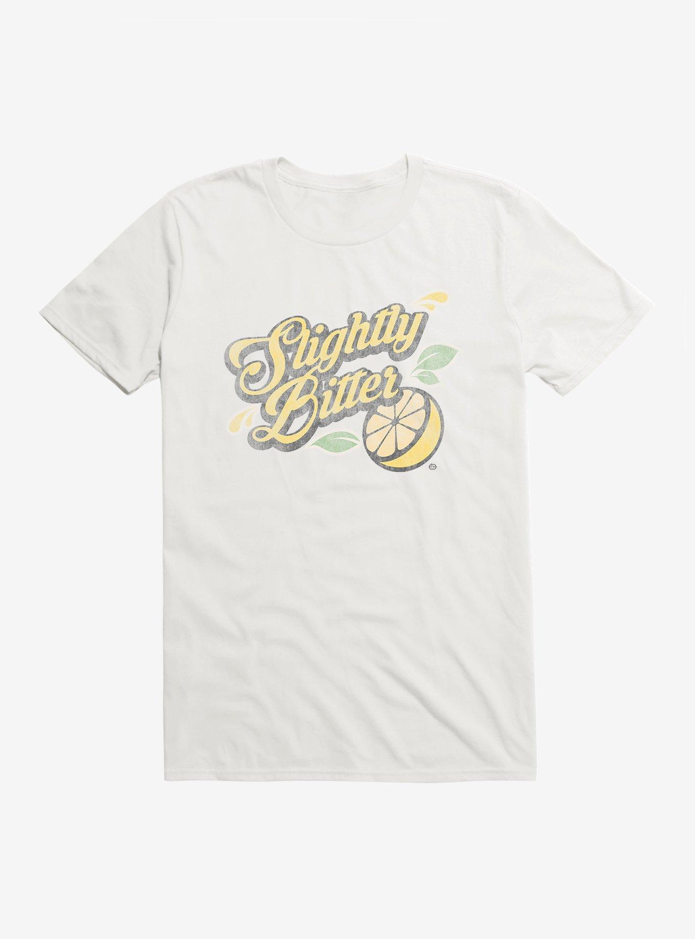 Slightly Bitter Lemon Outline T-Shirt, WHITE, hi-res