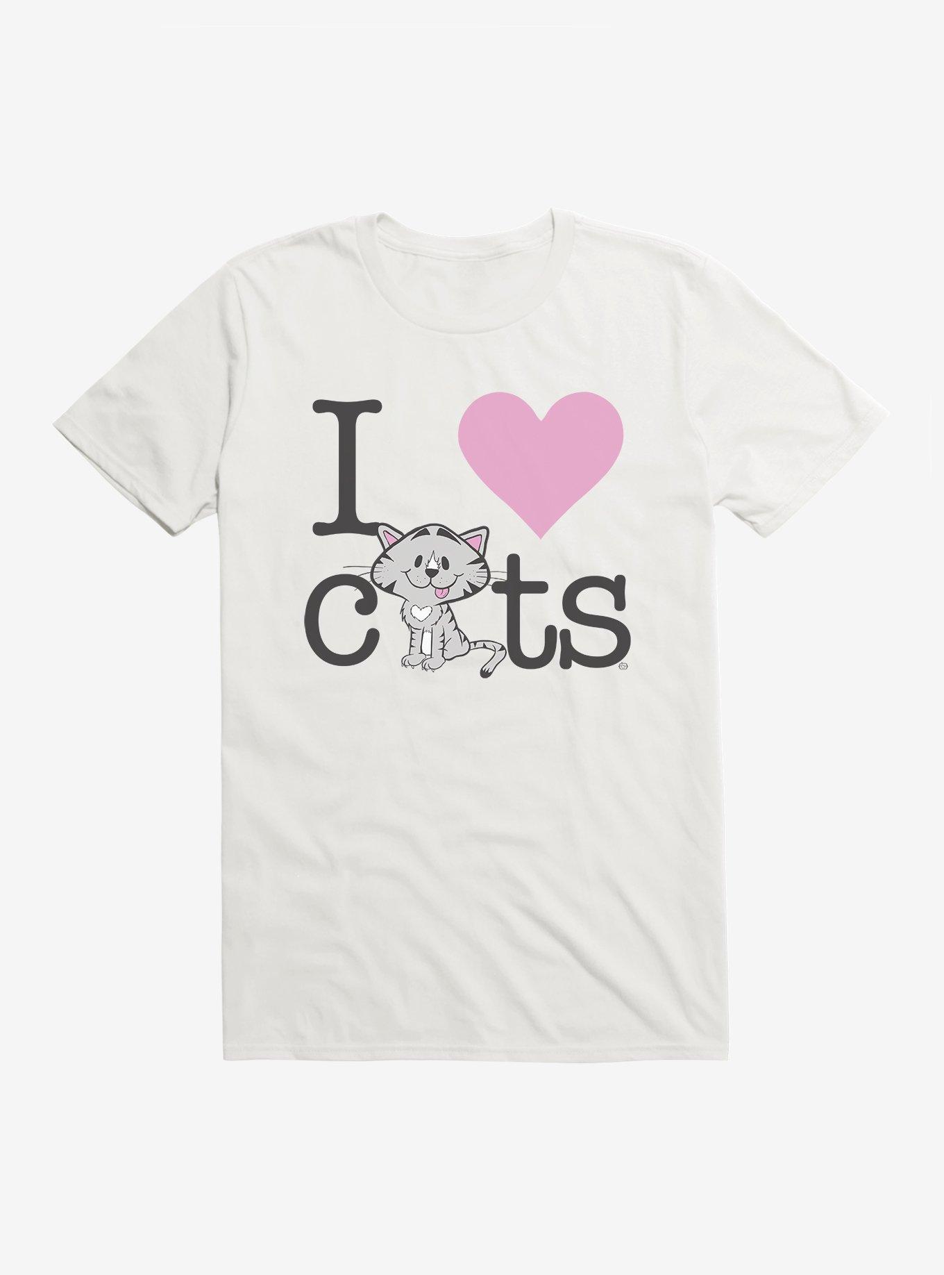 I Heart Cats T-Shirt, WHITE, hi-res