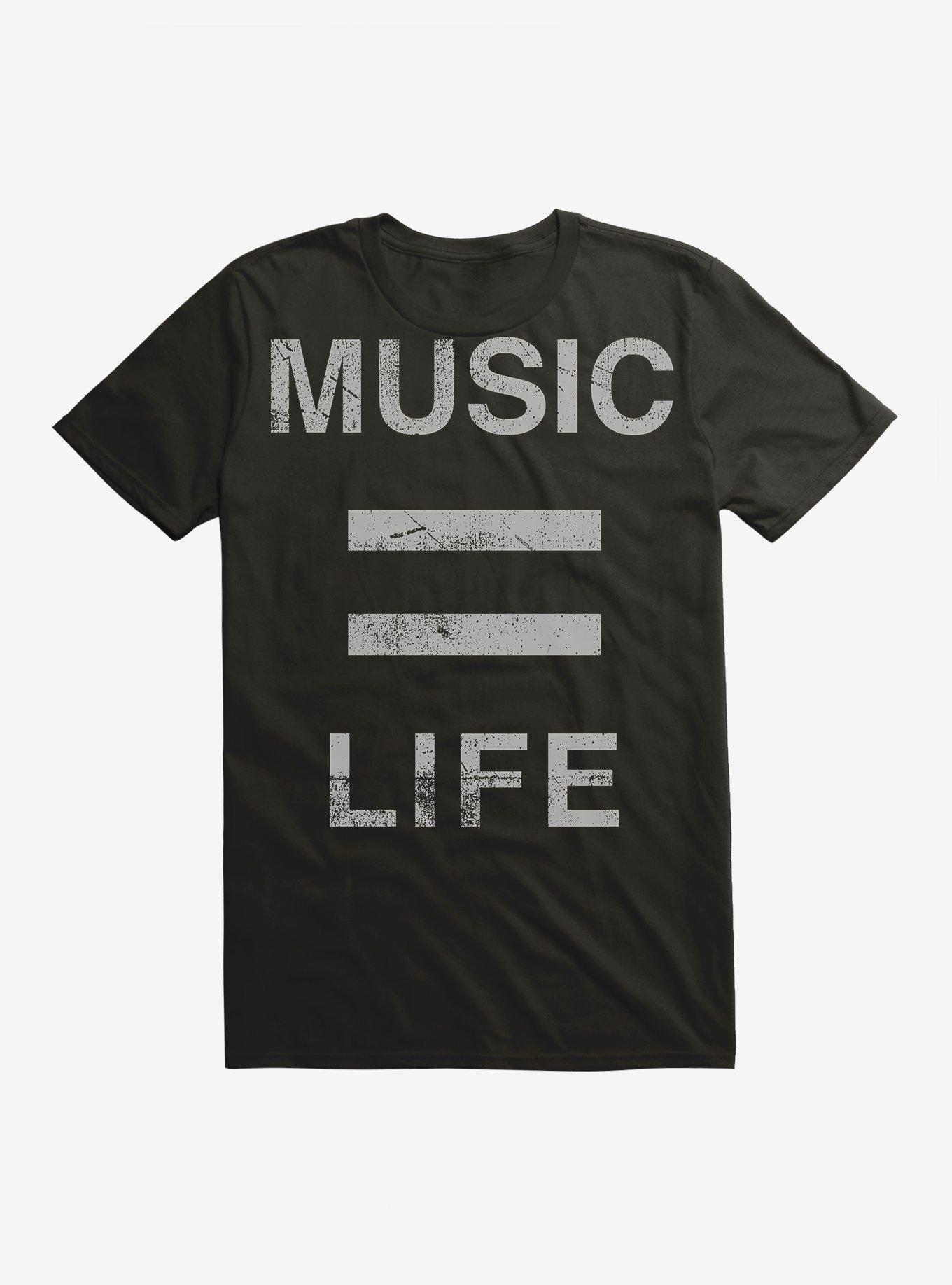 Music Equals Life T-Shirt, BLACK, hi-res