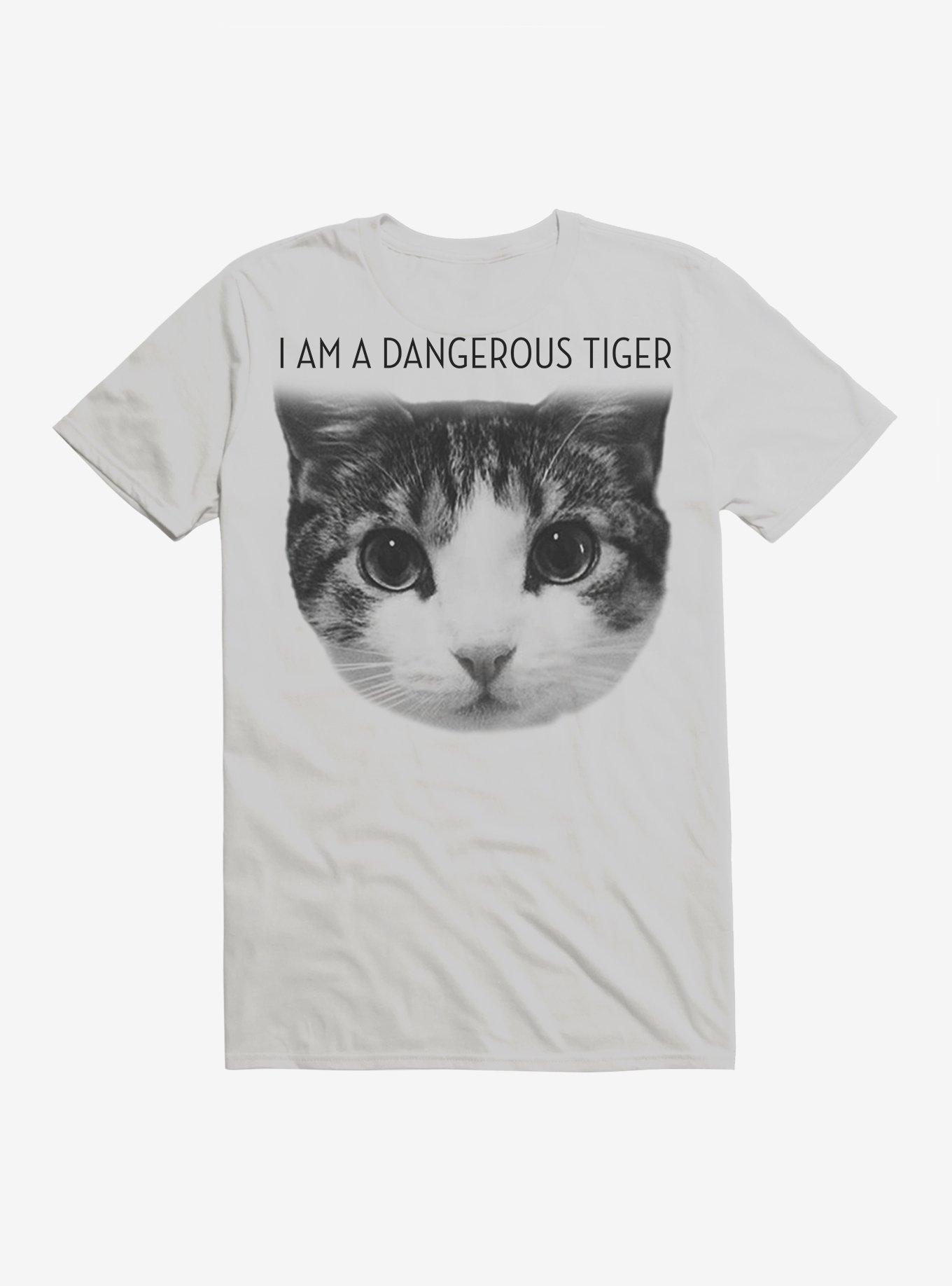 Dangerous Tiger Cat T-Shirt, ICE GREY, hi-res