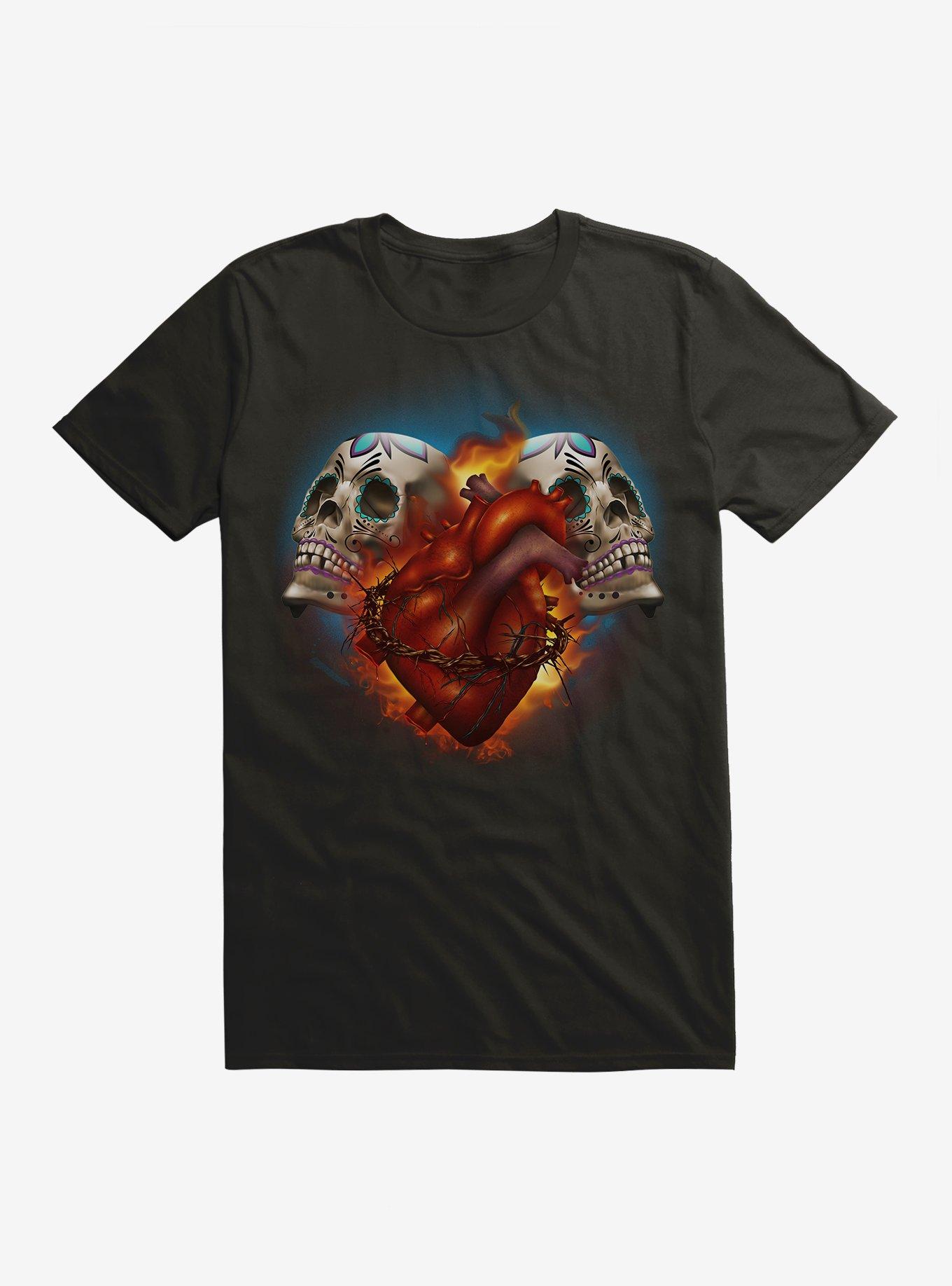 Sacred Heart Sugar Skulls T-Shirt, , hi-res
