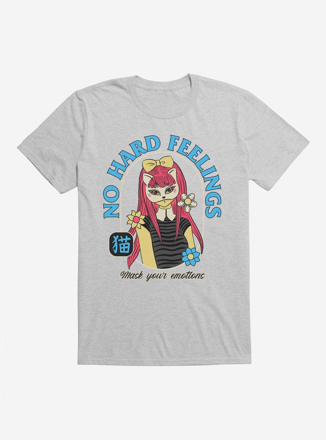 Cats Mask Emotions T-Shirt, HEATHER GREY, hi-res