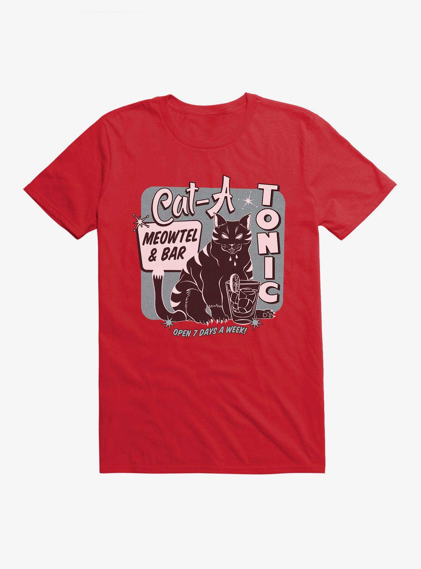 Cats Catatonic T-Shirt, RED, hi-res