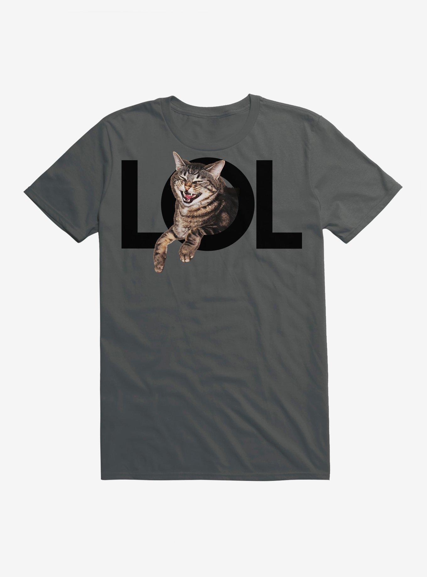LOL Cat T-Shirt, CHARCOAL, hi-res