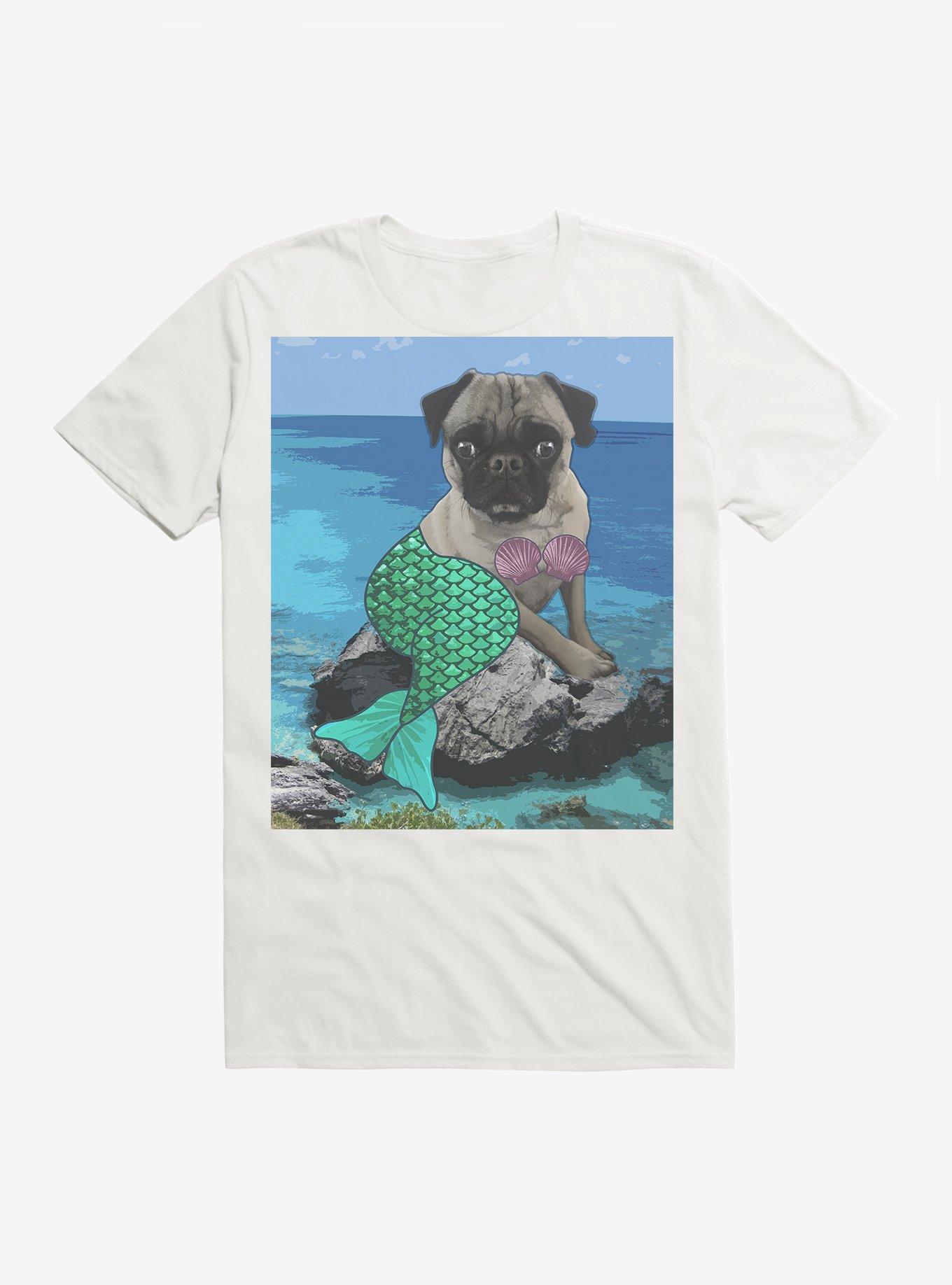 Mermaid Pug Painting T-Shirt, , hi-res