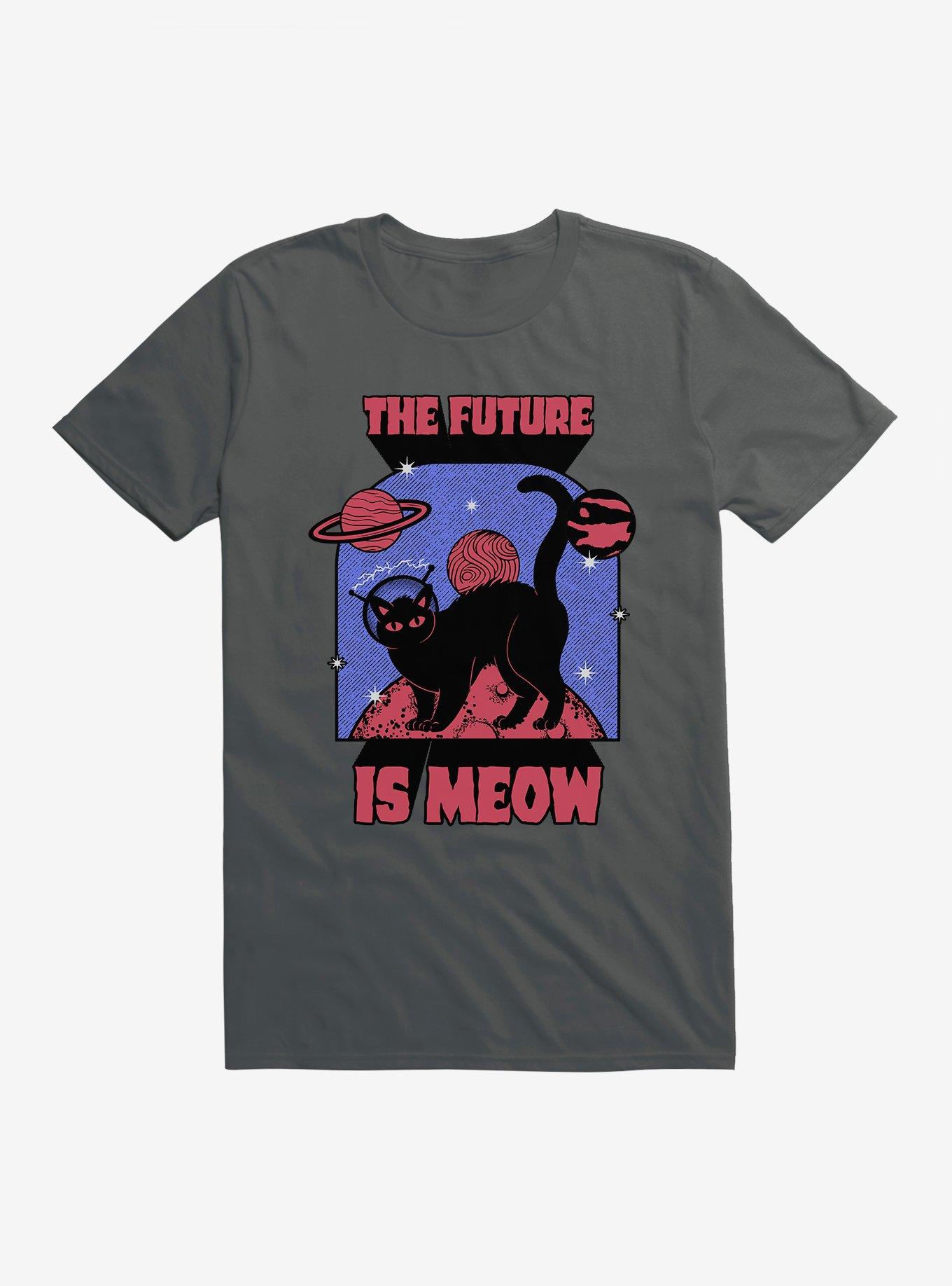 Cats Future Meow T-Shirt, CHARCOAL, hi-res