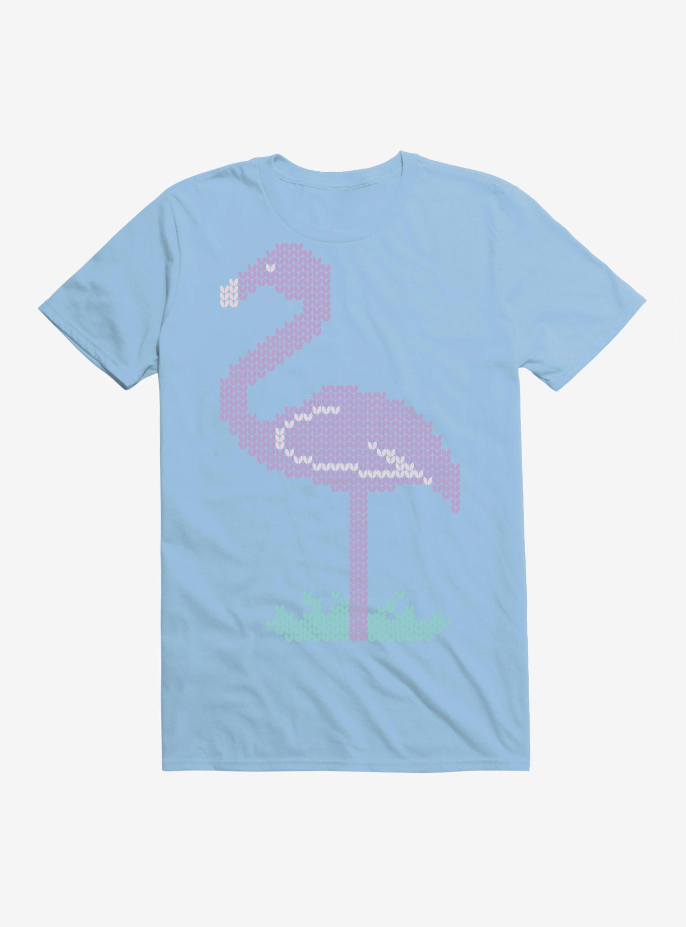 Faux Embroidered Flamingo T-Shirt, , hi-res