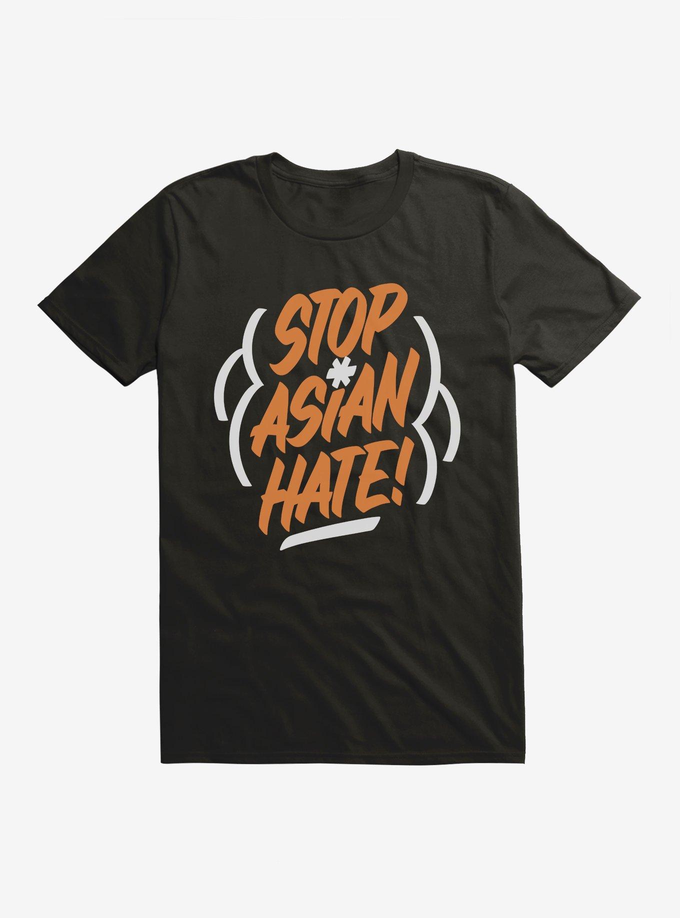 Stop Asian Hate Orange Font T-Shirt, BLACK, hi-res