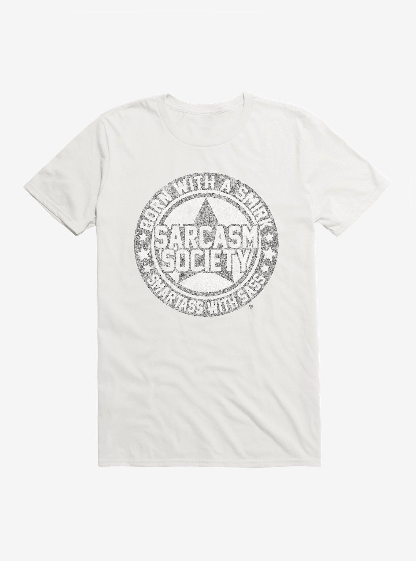 Sarcasm Society T-Shirt, WHITE, hi-res view 1