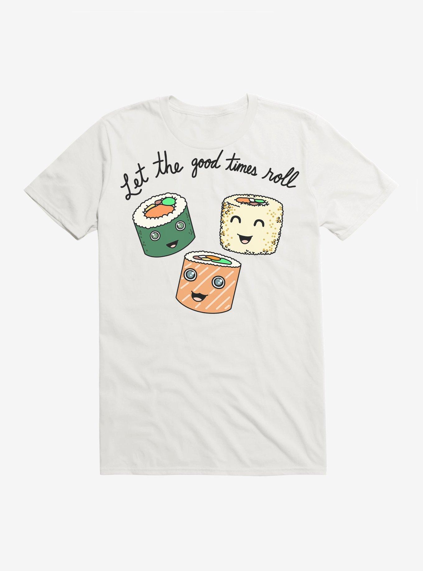 Good Times Roll Sushi T-Shirt, WHITE, hi-res