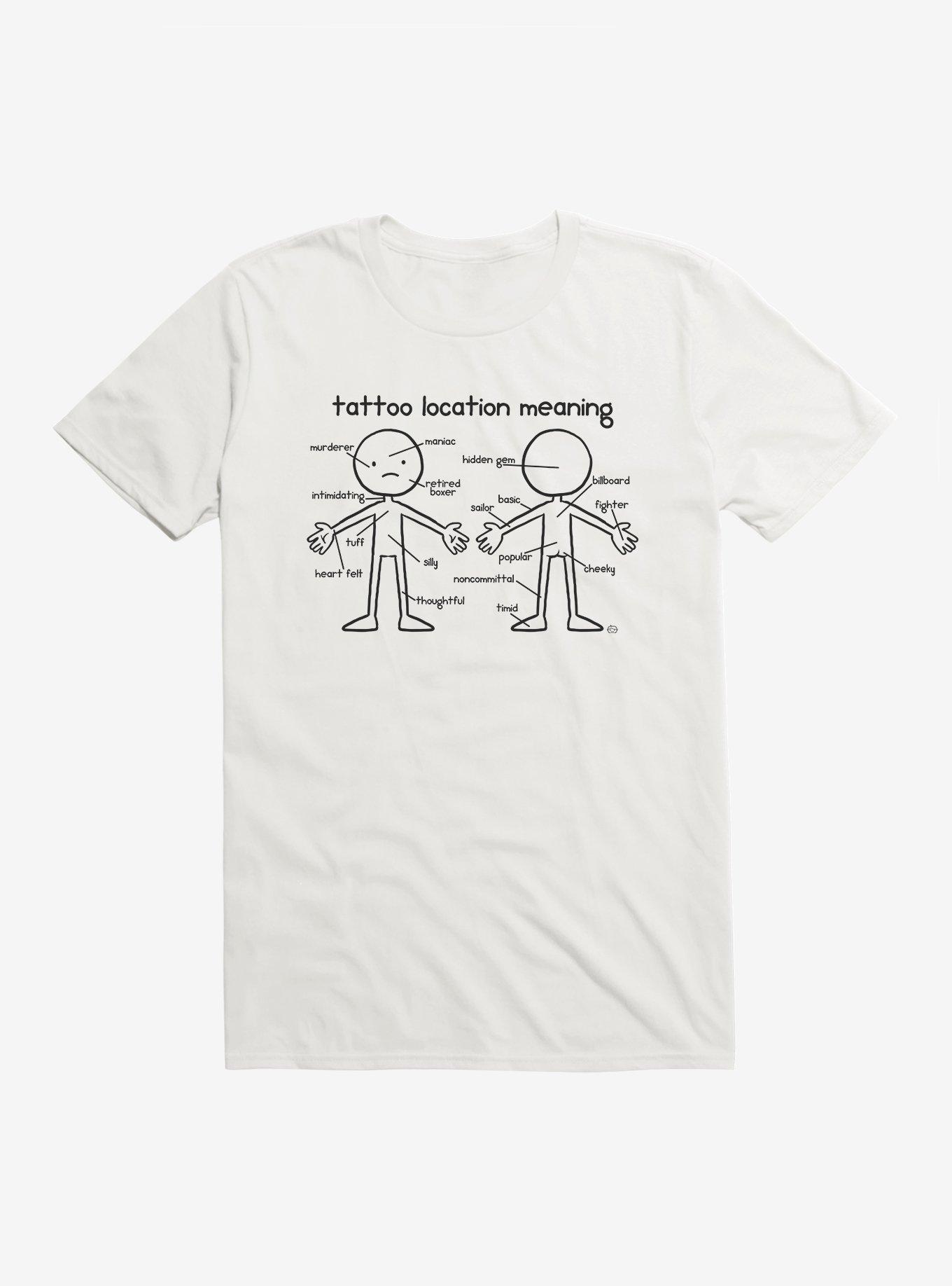 Tattoo Locations T-Shirt, WHITE, hi-res