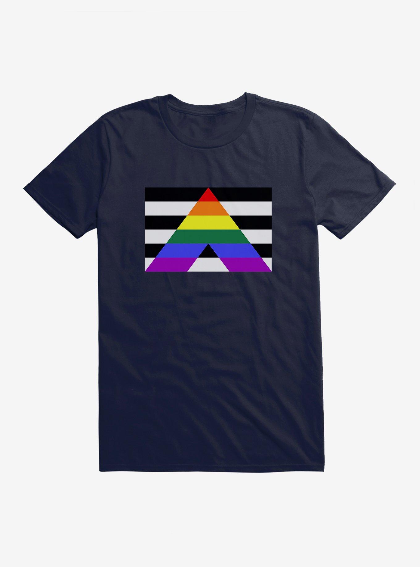 Pride Flags Straight Ally T-Shirt, NAVY, hi-res