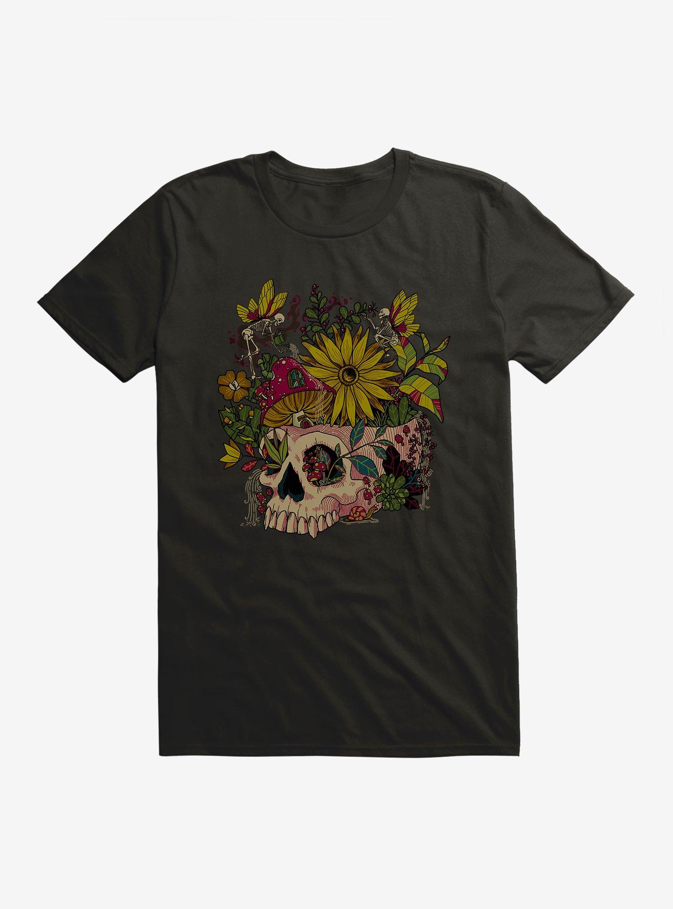 Cottagecore Skeleface Garden Skelefae Garden T-Shirt, , hi-res
