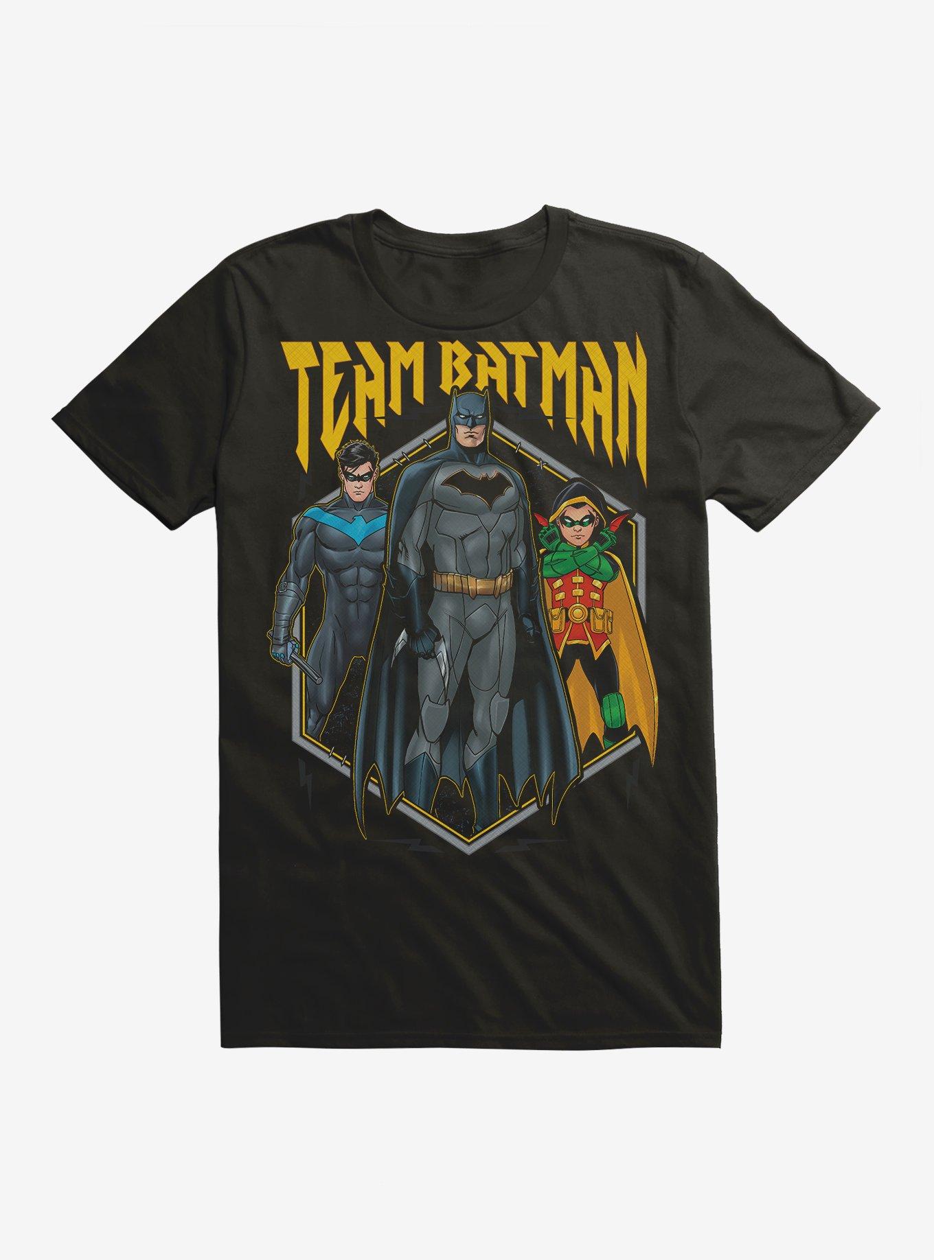 DC Comics Batman Team Batman Nightwing Robin Dark Grey T-Shirt, BLACK, hi-res