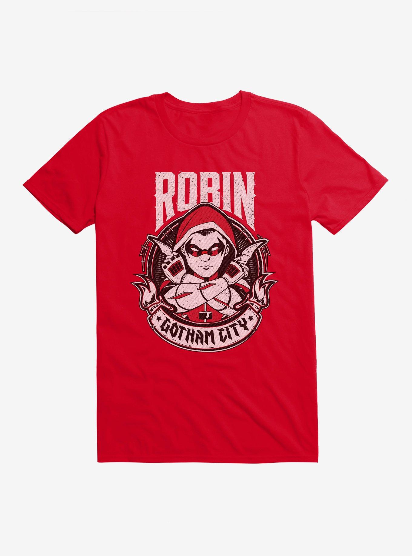 DC Comics Batman Robin Gotham City T-Shirt, RED, hi-res