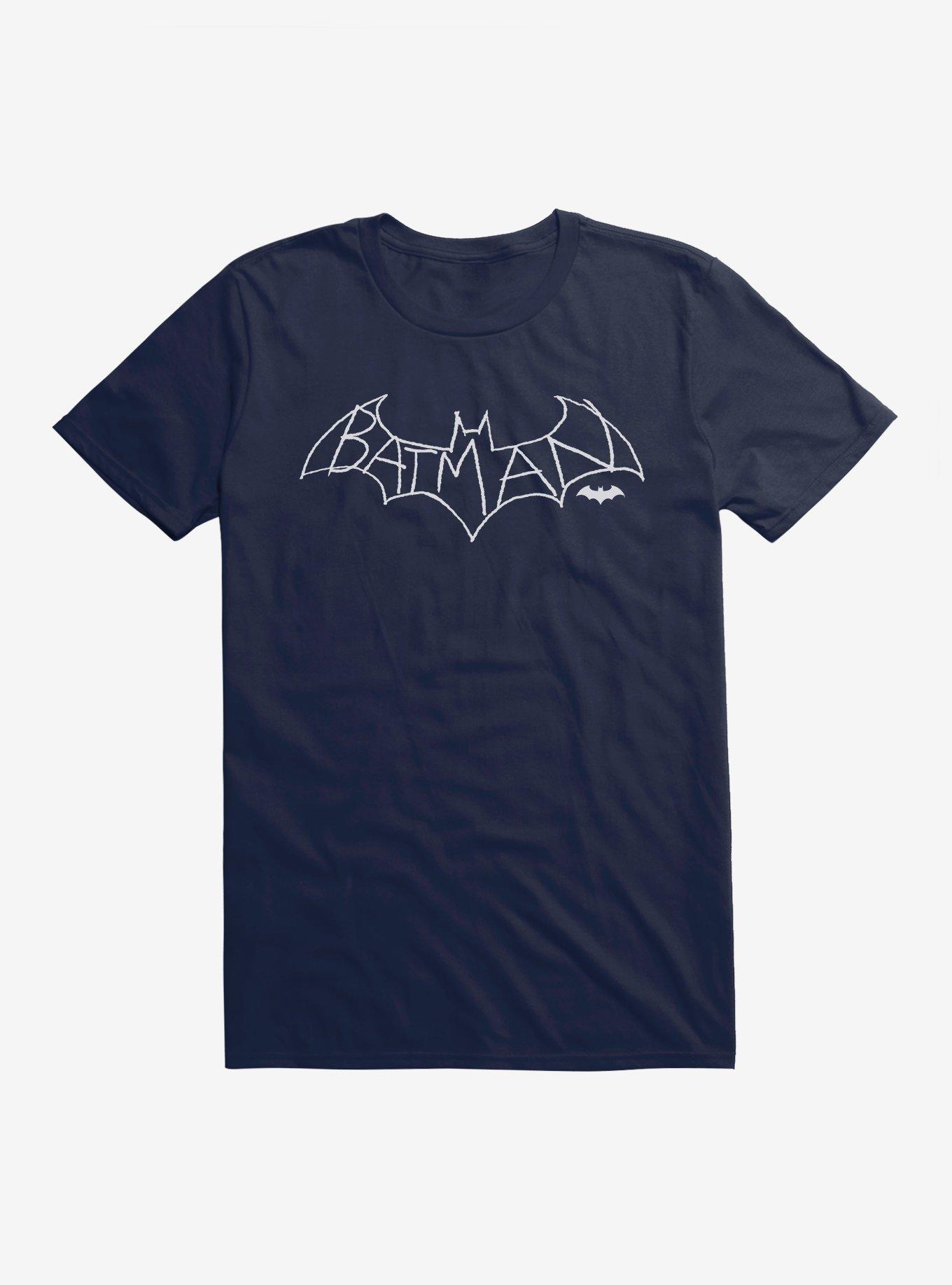 DC Comics Batman Outline Logo Black T-Shirt, MIDNIGHT NAVY, hi-res