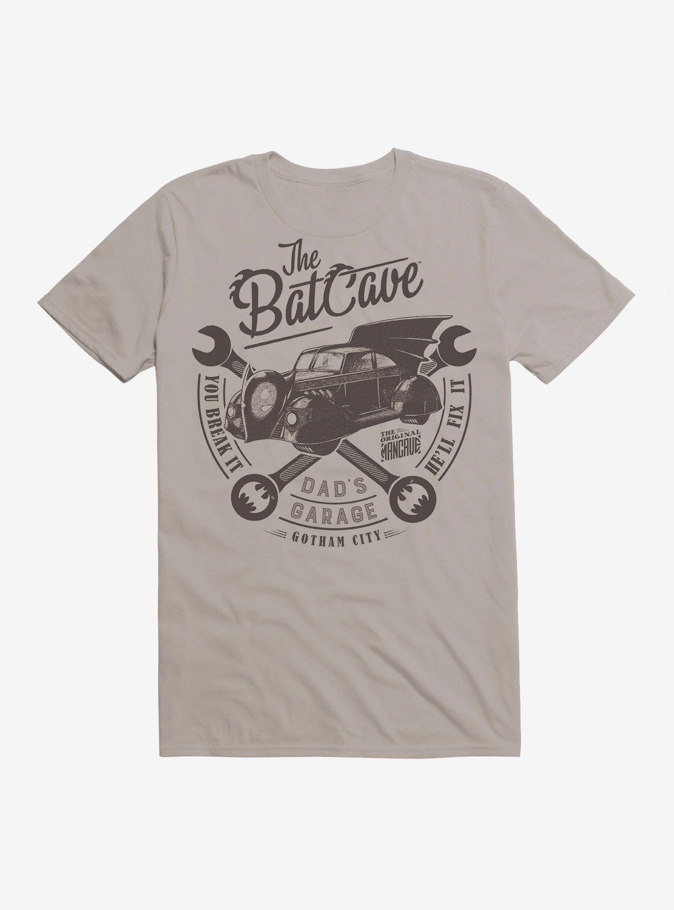 DC Comics Batman The Batcave Garage Black T-Shirt, LIGHT GREY, hi-res