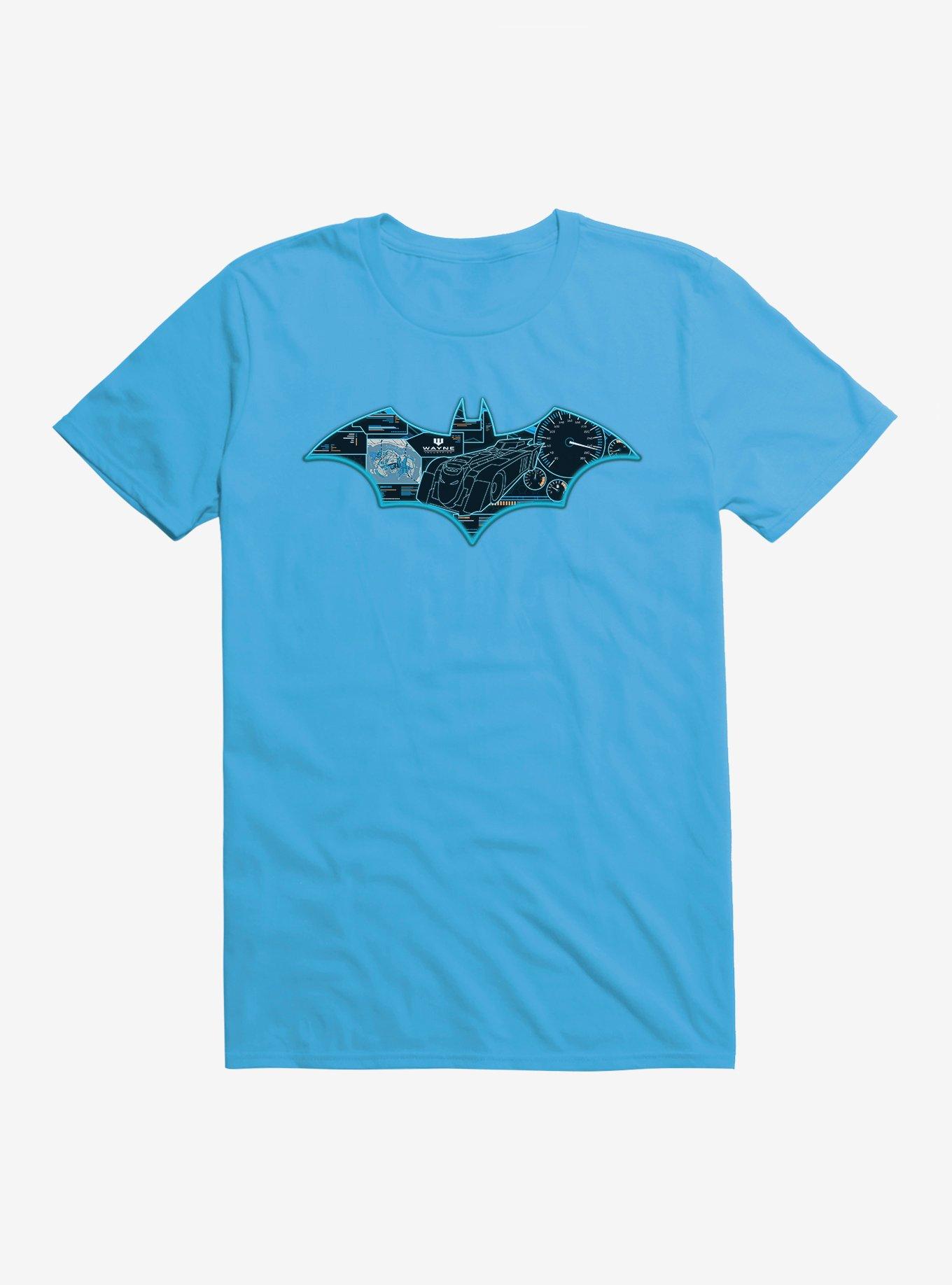 DC Comics Batman Batmobile Controls Midnight Navy T-Shirt, TURQUOISE, hi-res