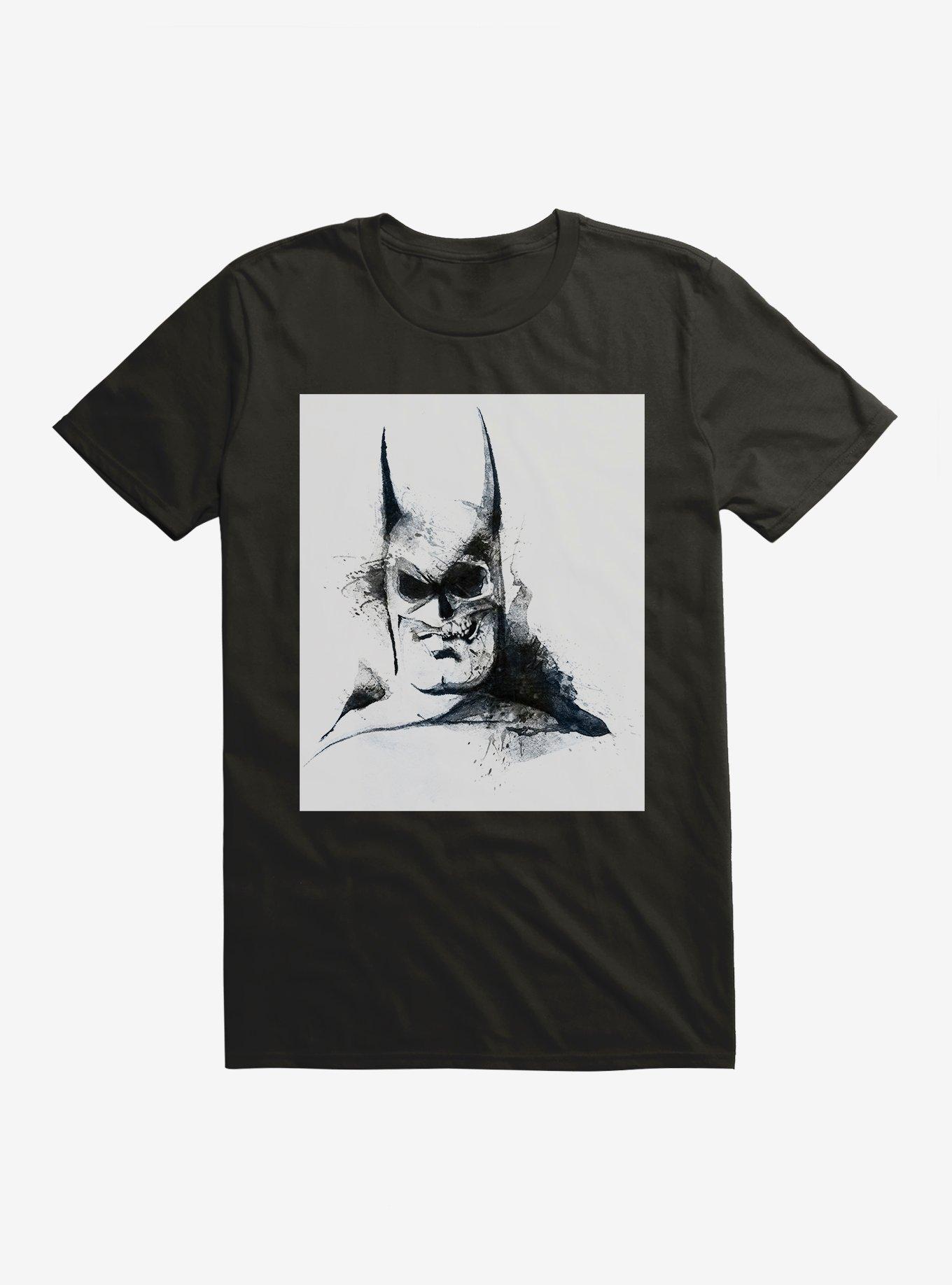 DC Comics Batman Skull Watercolor Black T-Shirt, , hi-res