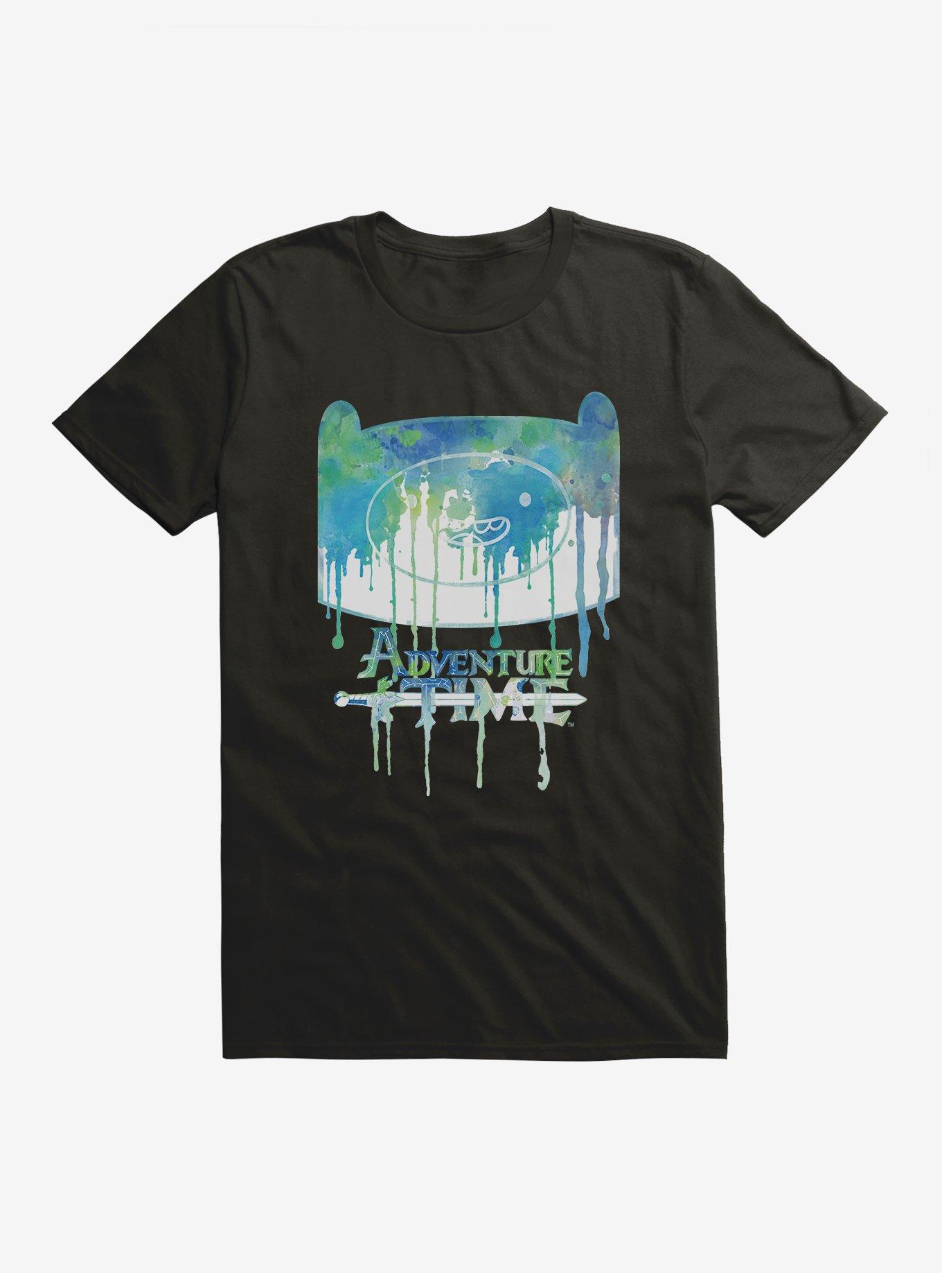 Adventure Time Finn Watercolors Drip T-Shirt, , hi-res