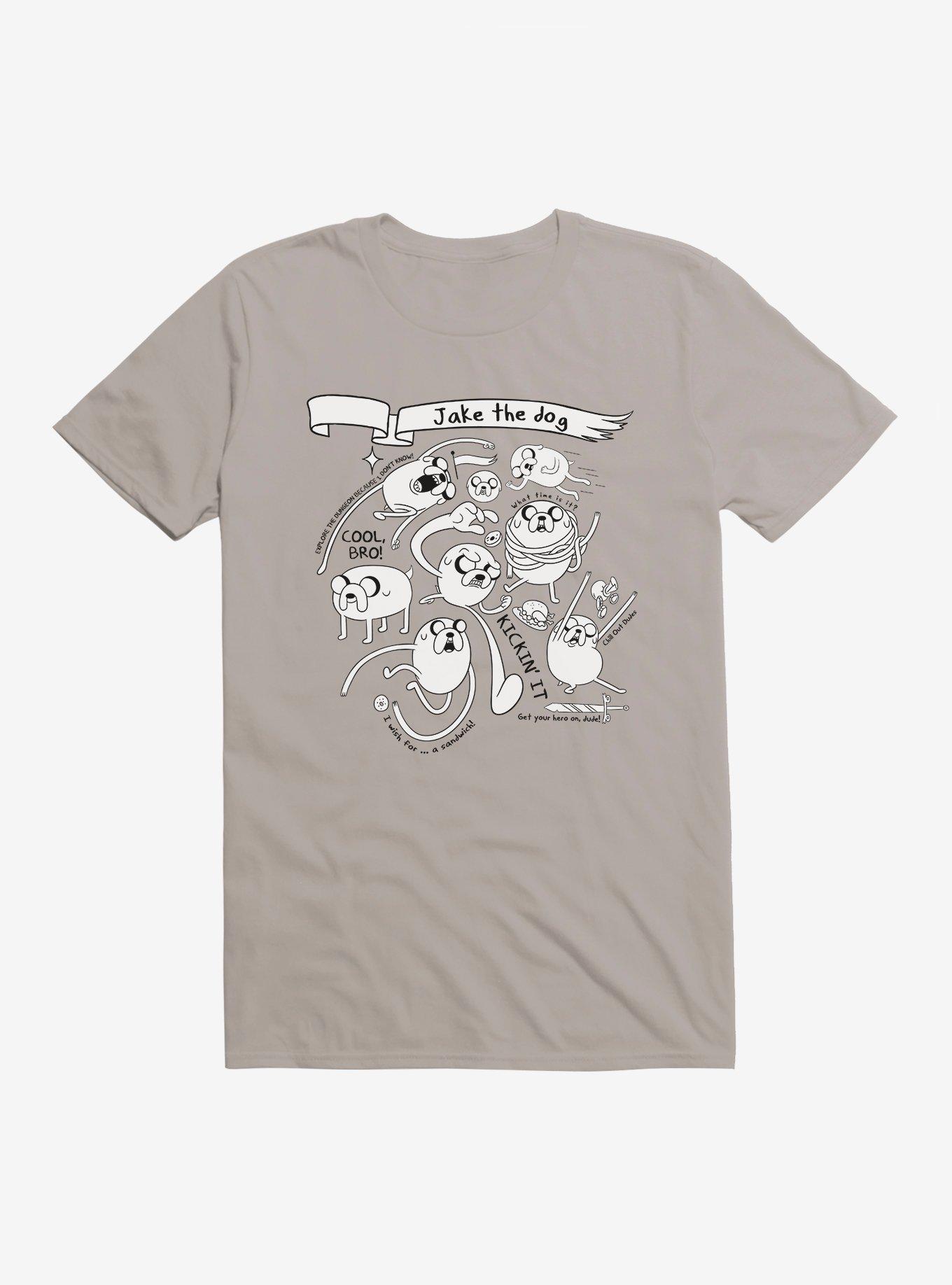 Adventure Time Jake The Dog Action T-Shirt, LIGHT GREY, hi-res