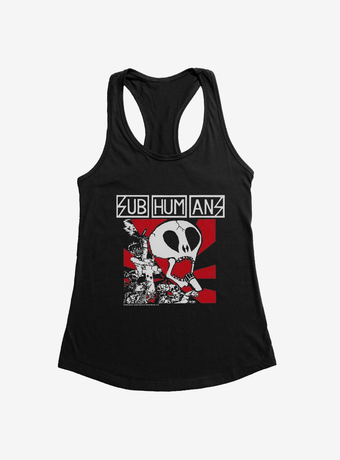 Subhumans Skull Band Logo Girls Tank, , hi-res