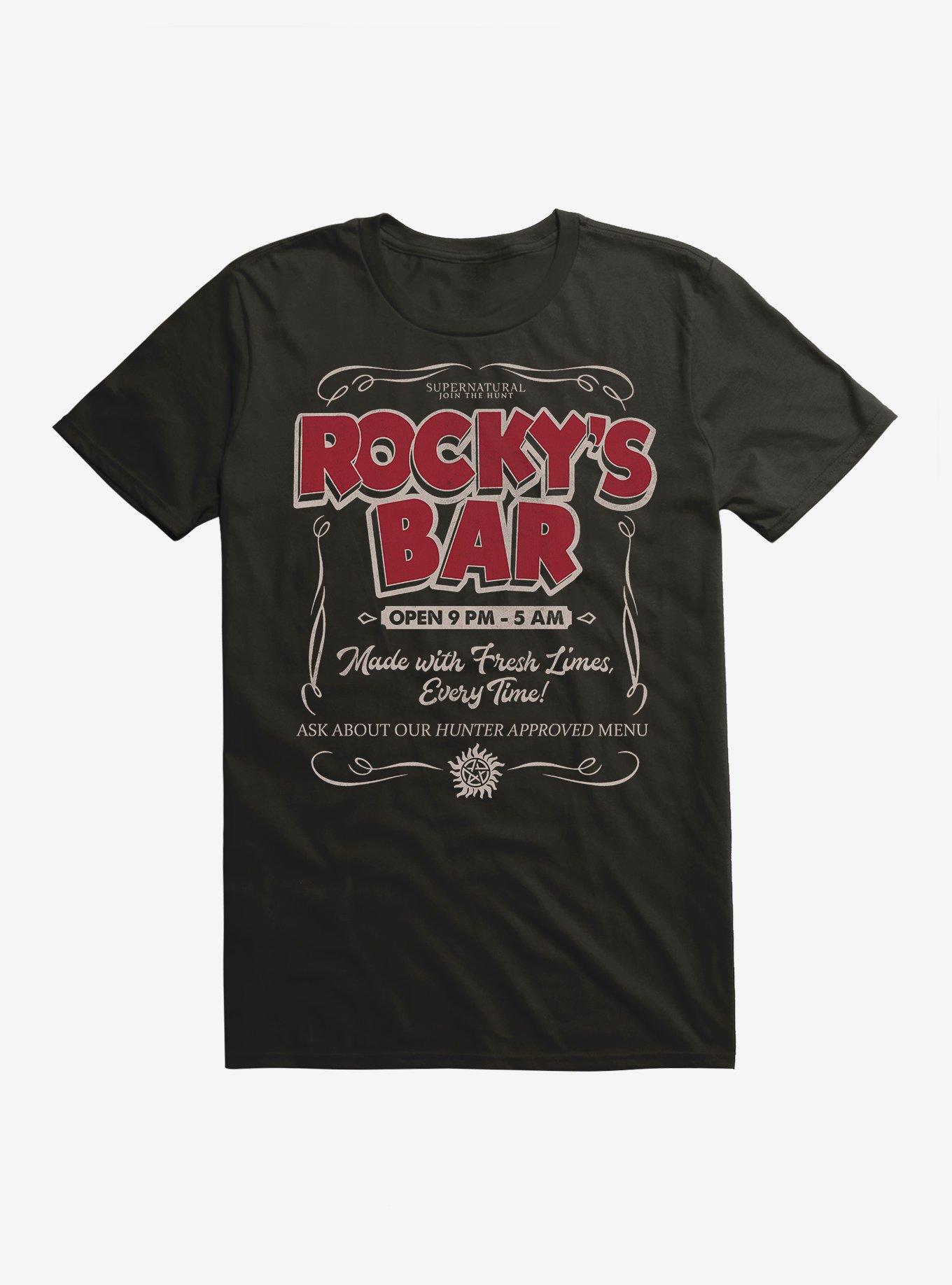 Supernatural Rocky's Bar T-Shirt, BLACK, hi-res