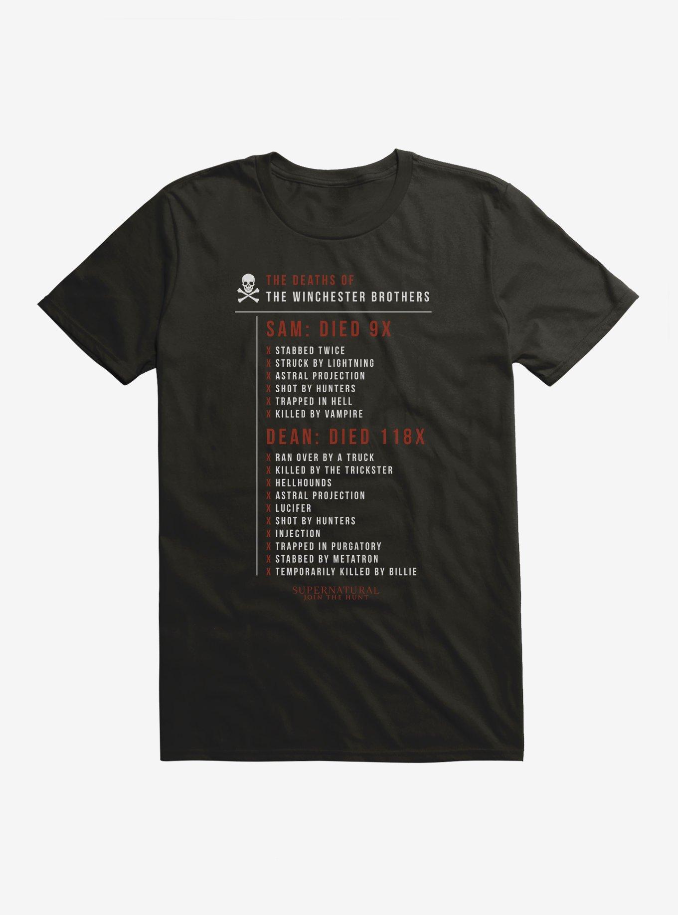 Supernatural Deaths Of Sam And Dean T-Shirt, , hi-res