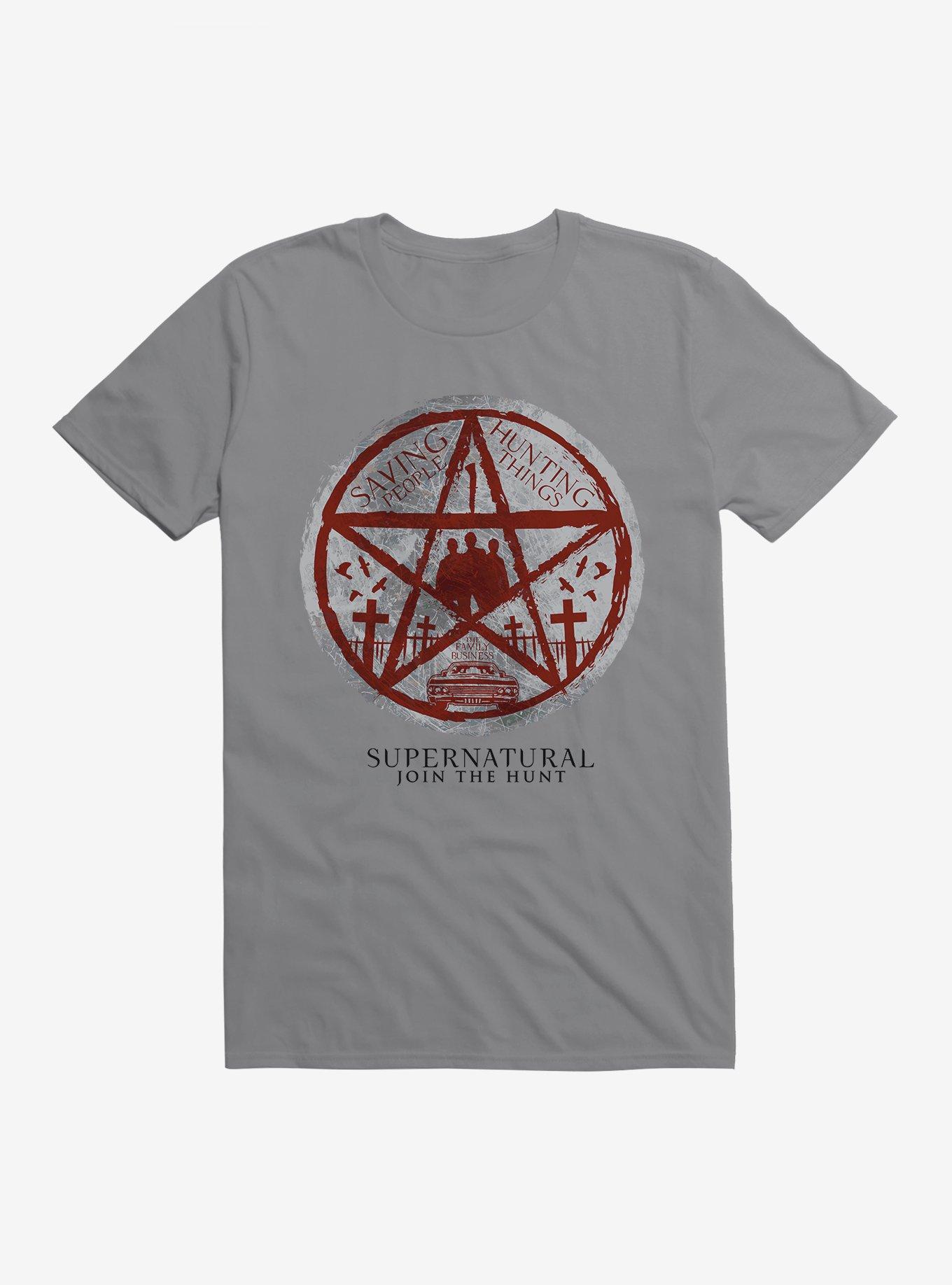 Supernatural Saving People Black T-Shirt, STORM GREY, hi-res