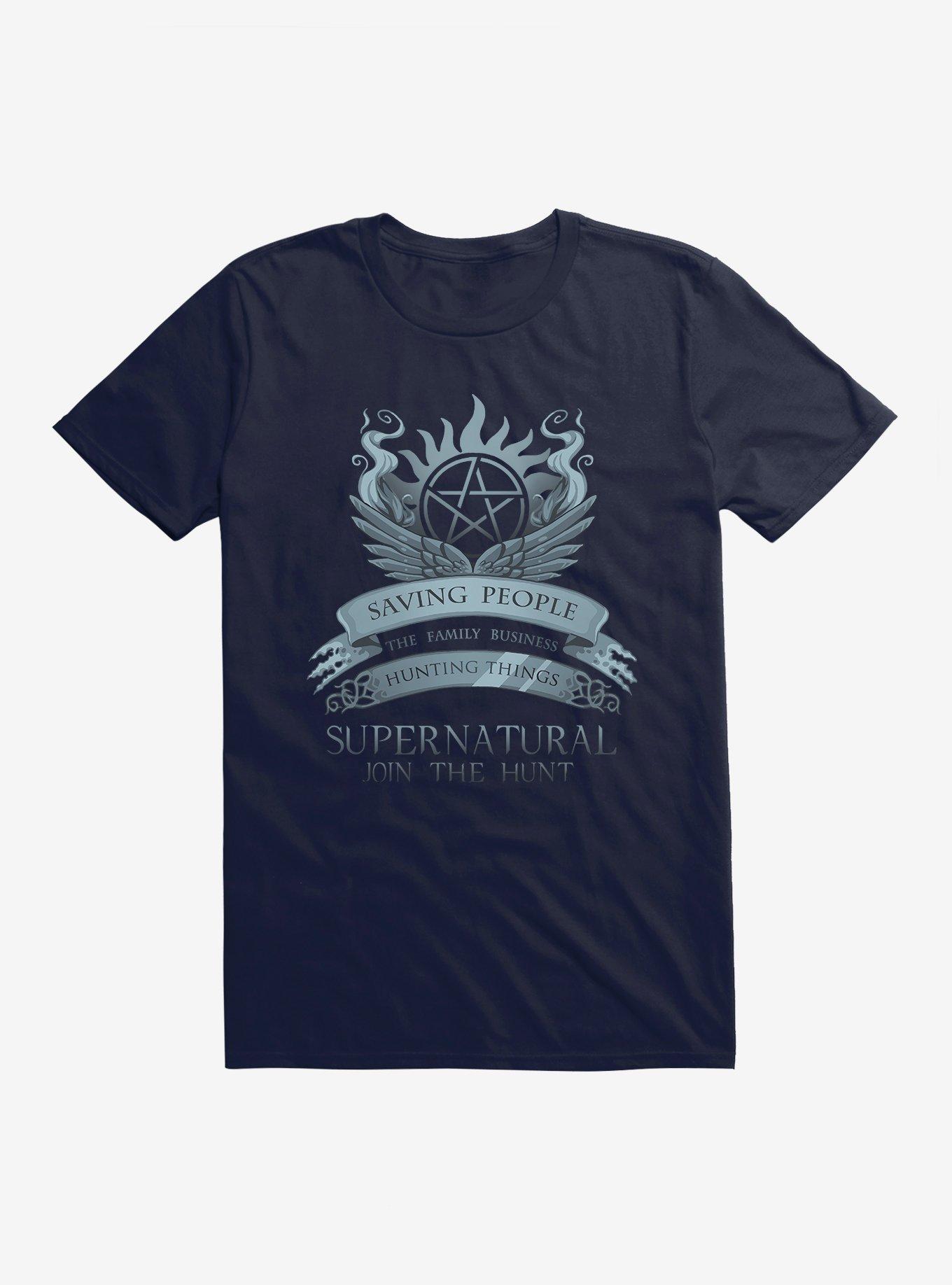 Supernatural Join The Hunt T-Shirt, NAVY, hi-res