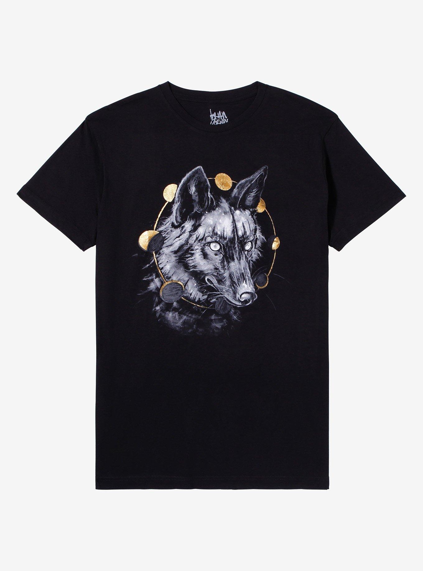 Wolf Moon Phase T-Shirt By Brian Serway, BLACK, hi-res
