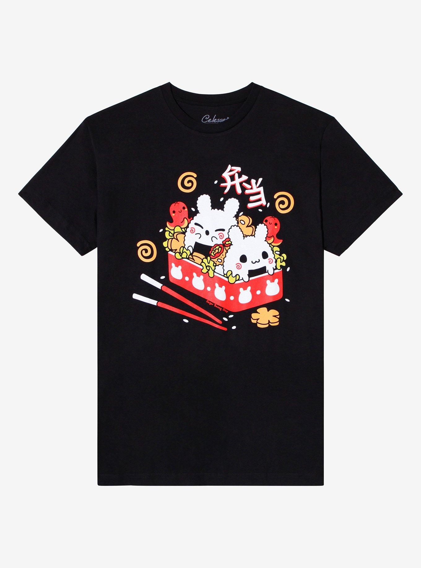 Bunny Bento T-Shirt By Little Celesse, BLACK, hi-res