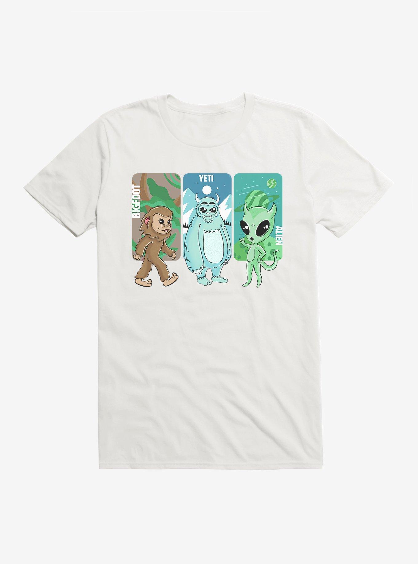 Bigfoot Yeti And Alien T-Shirt, , hi-res