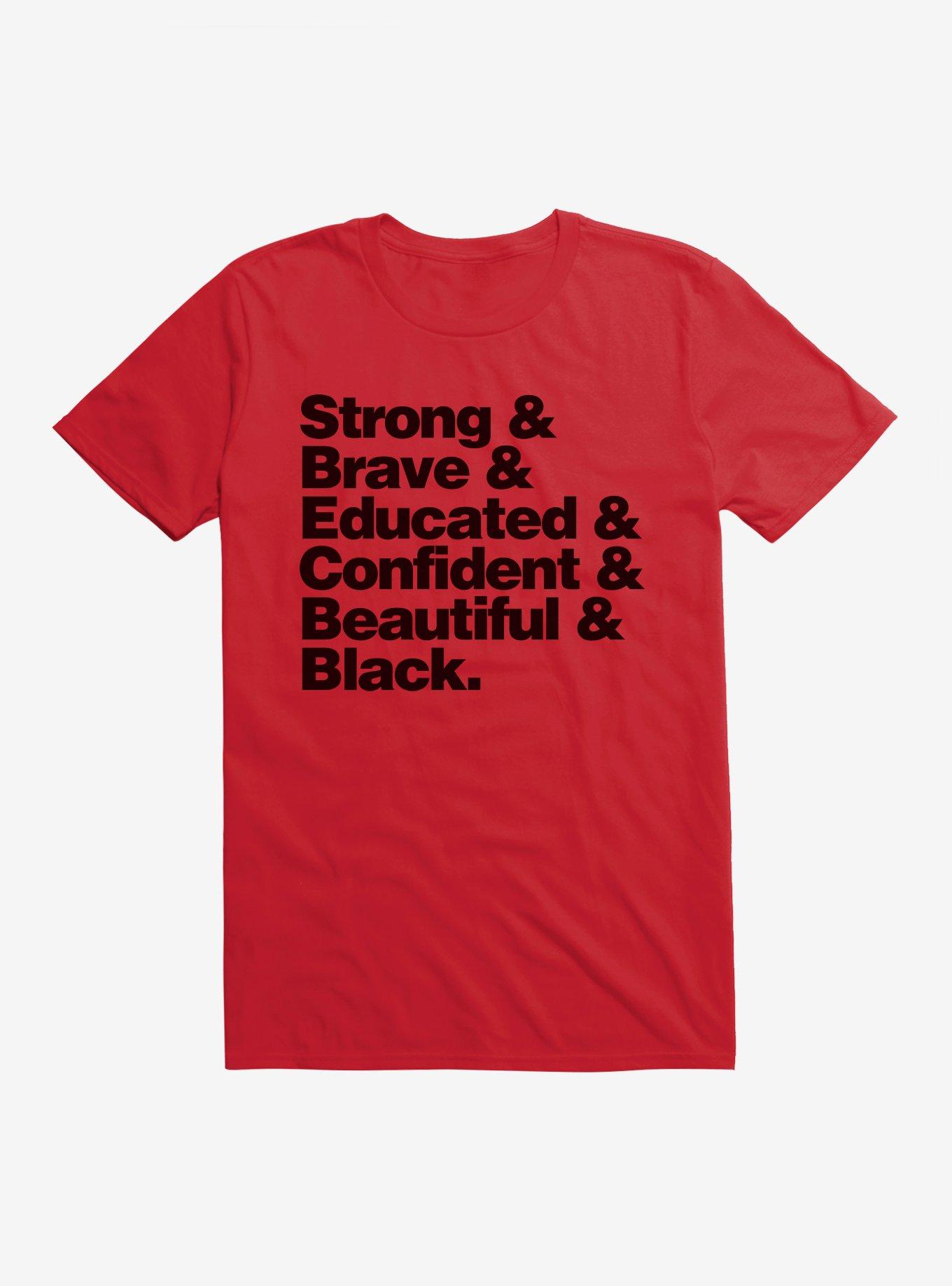Black History Month Strong Brave Black T-Shirt, , hi-res
