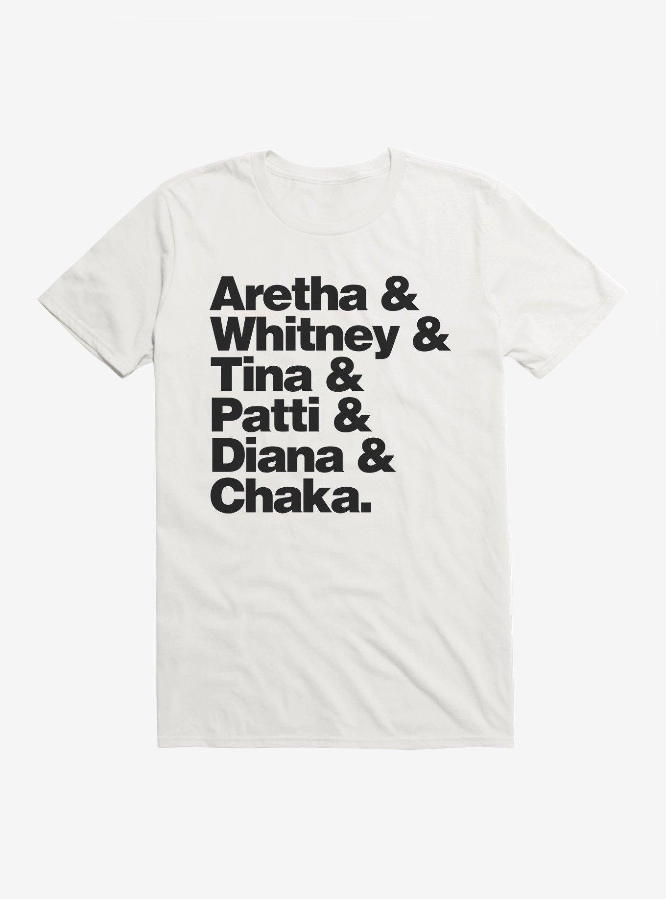 Black History Month Aretha Whitney Tina Patti Diana Chaka T-Shirt, WHITE, hi-res