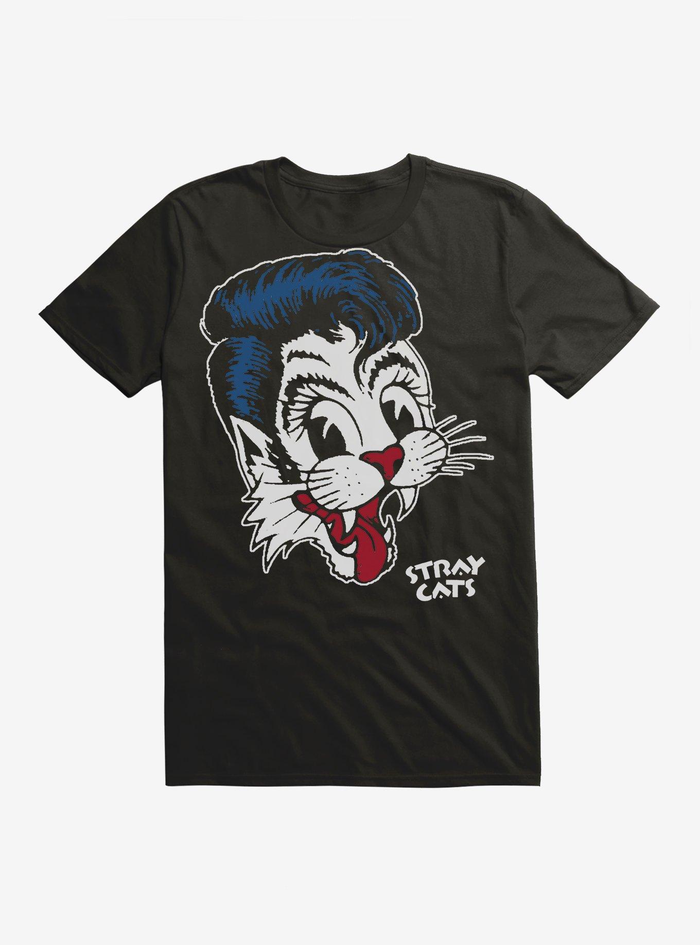 Stray Cats Big Cat Logo T-Shirt, BLACK, hi-res