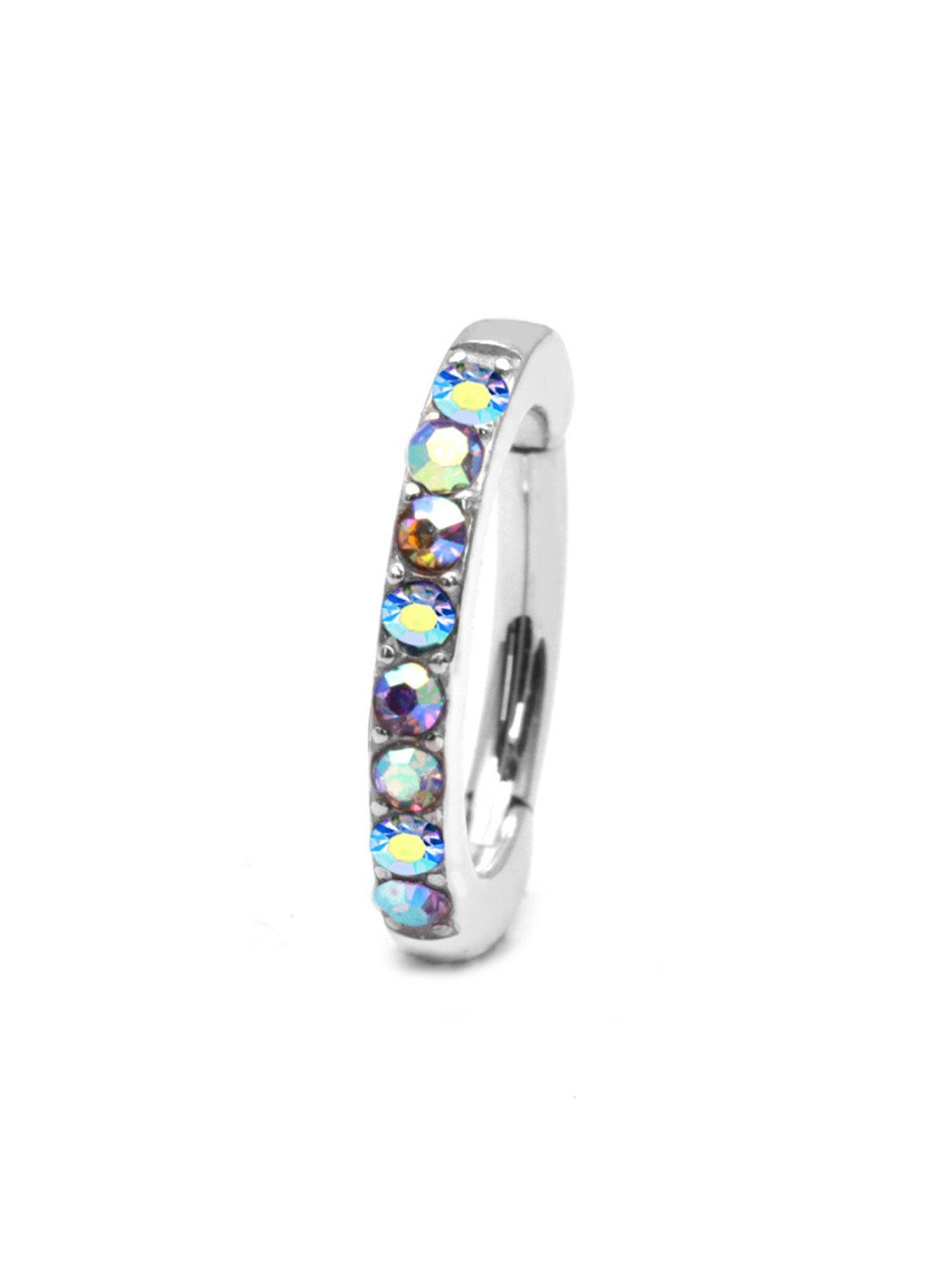 Steel Silver Bling Hinged Clicker, , hi-res