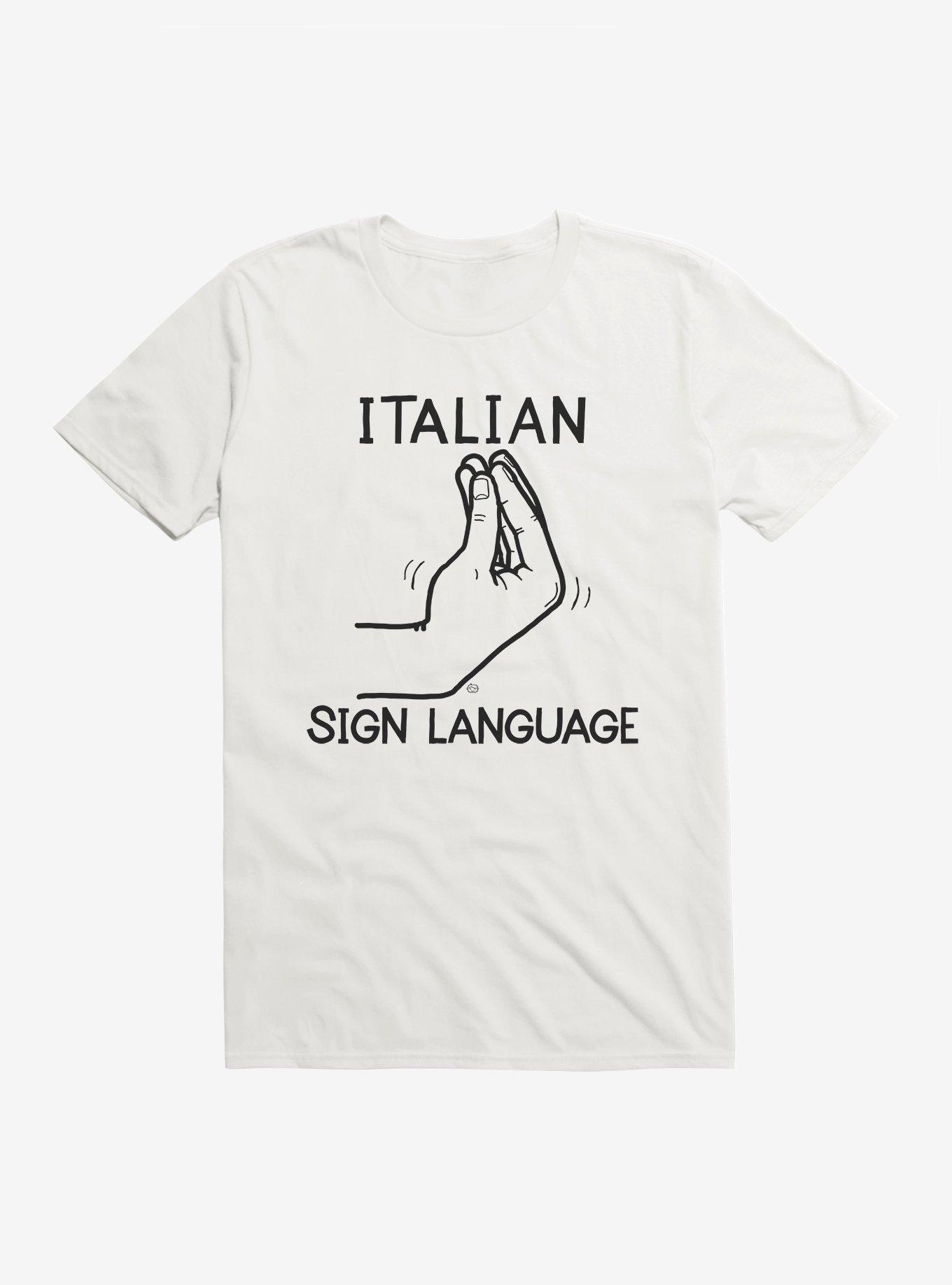 Italian sign Language T-Shirt, WHITE, hi-res