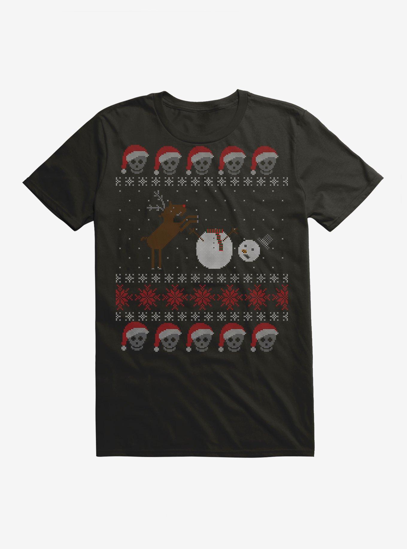 Ugly Dark Christmas Sweater T-Shirt, BLACK, hi-res