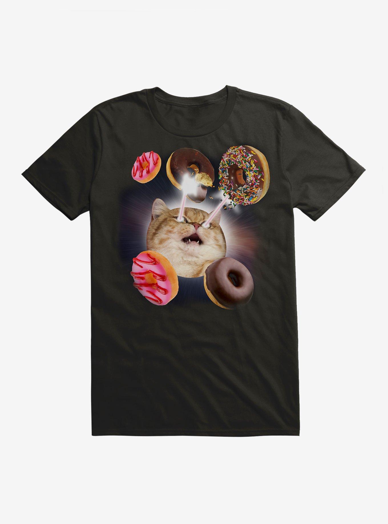 Cat Laser Beam Donuts T-Shirt - BLACK | Hot Topic